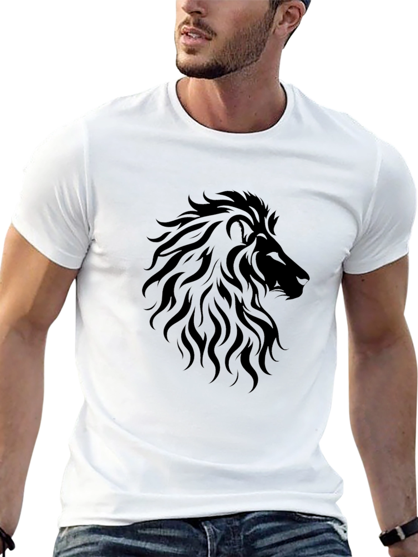 Black Lion Graphic Tee - Mens Casual Shirt