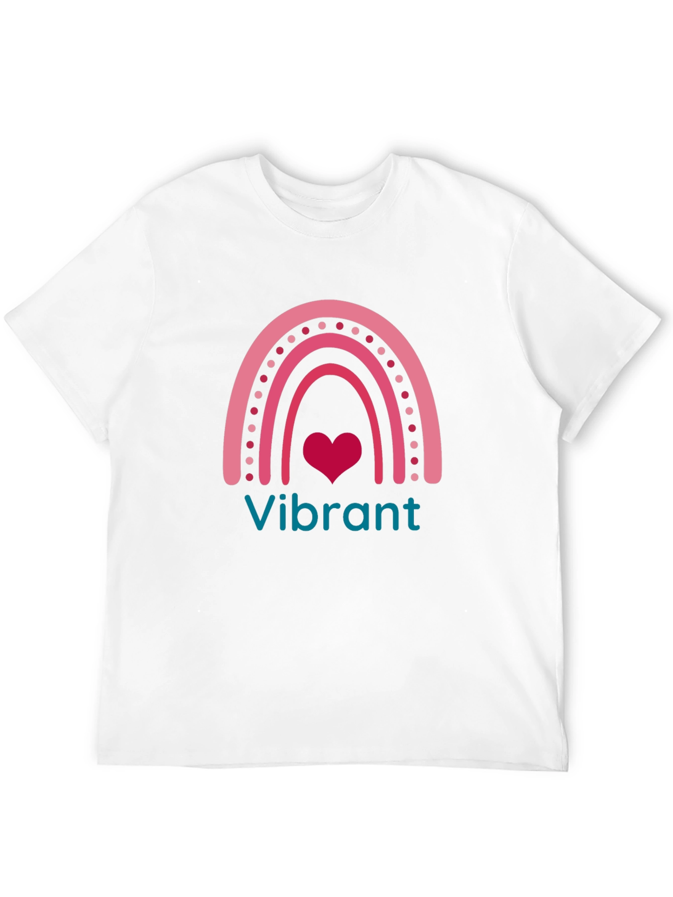 Vibrant Rainbow Heart Graphic Tee - Black