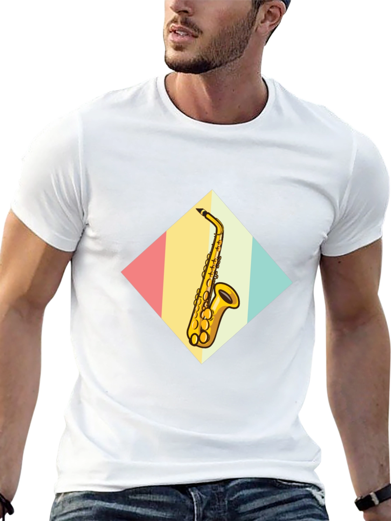 Retro Saxophone Graphic Tee