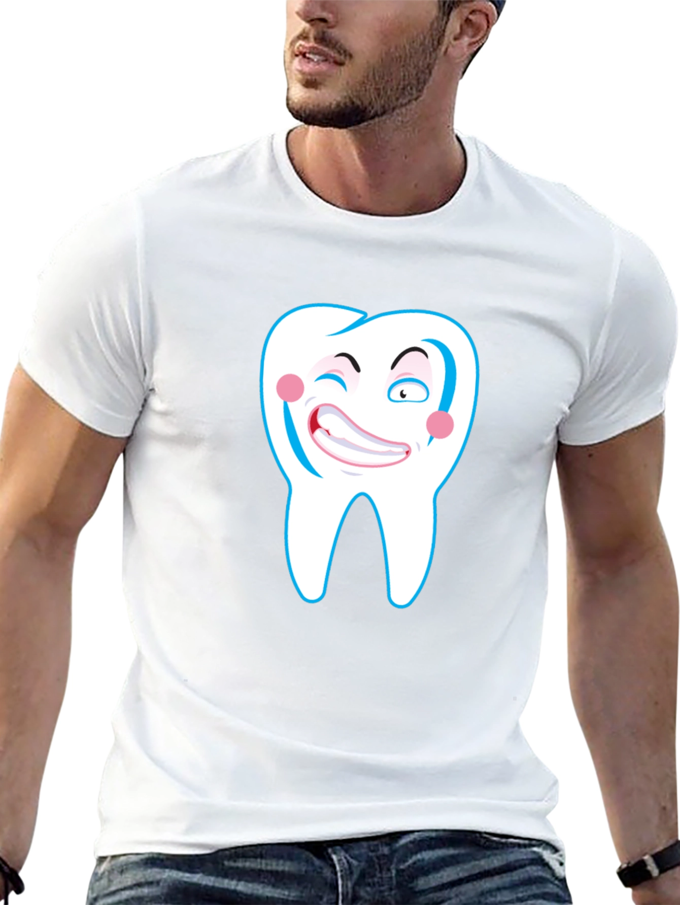 Funny Tooth Graphic Black T-Shirt