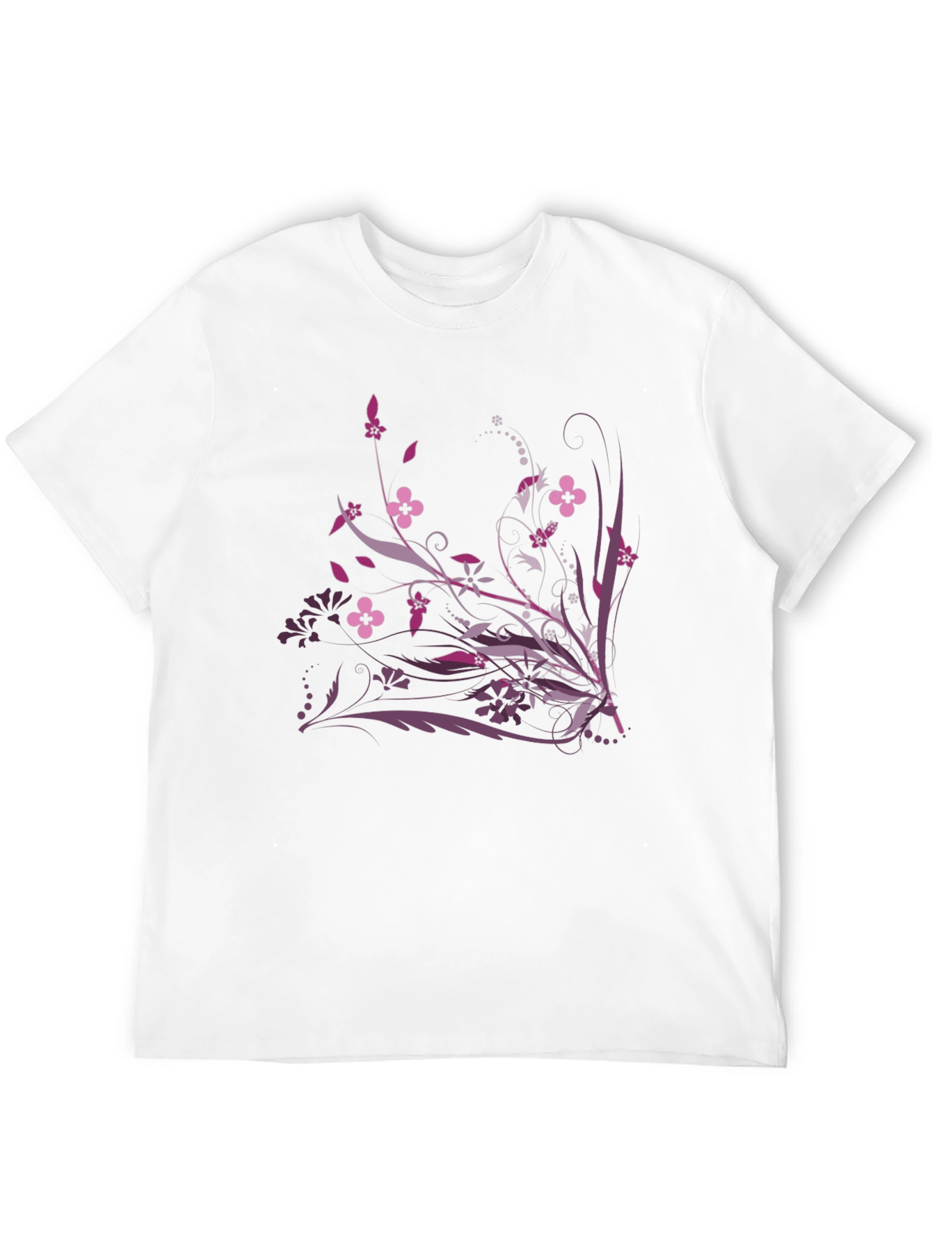 Floral Graphic Print Black T-Shirt
