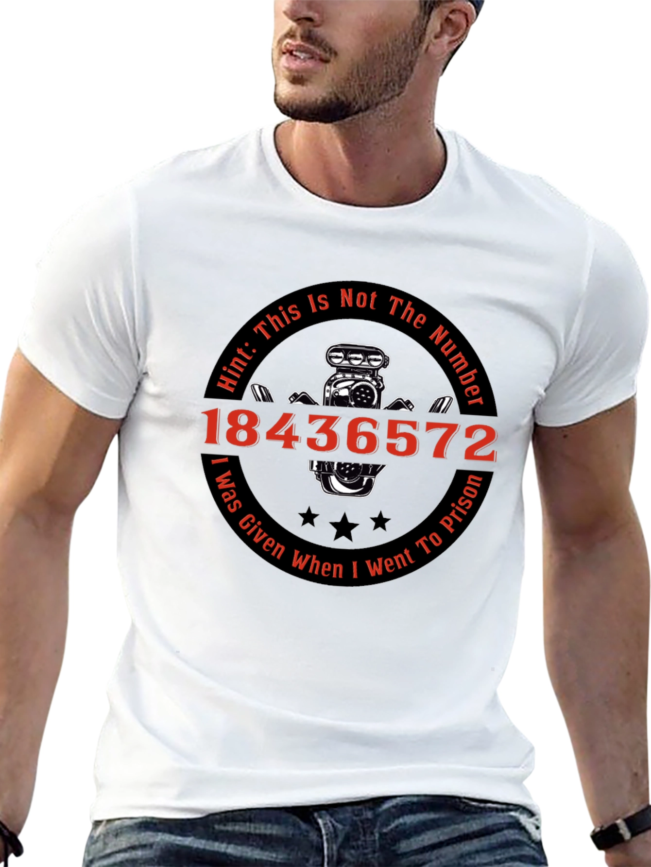 Mens Black T-Shirt with 18436572 Graphic