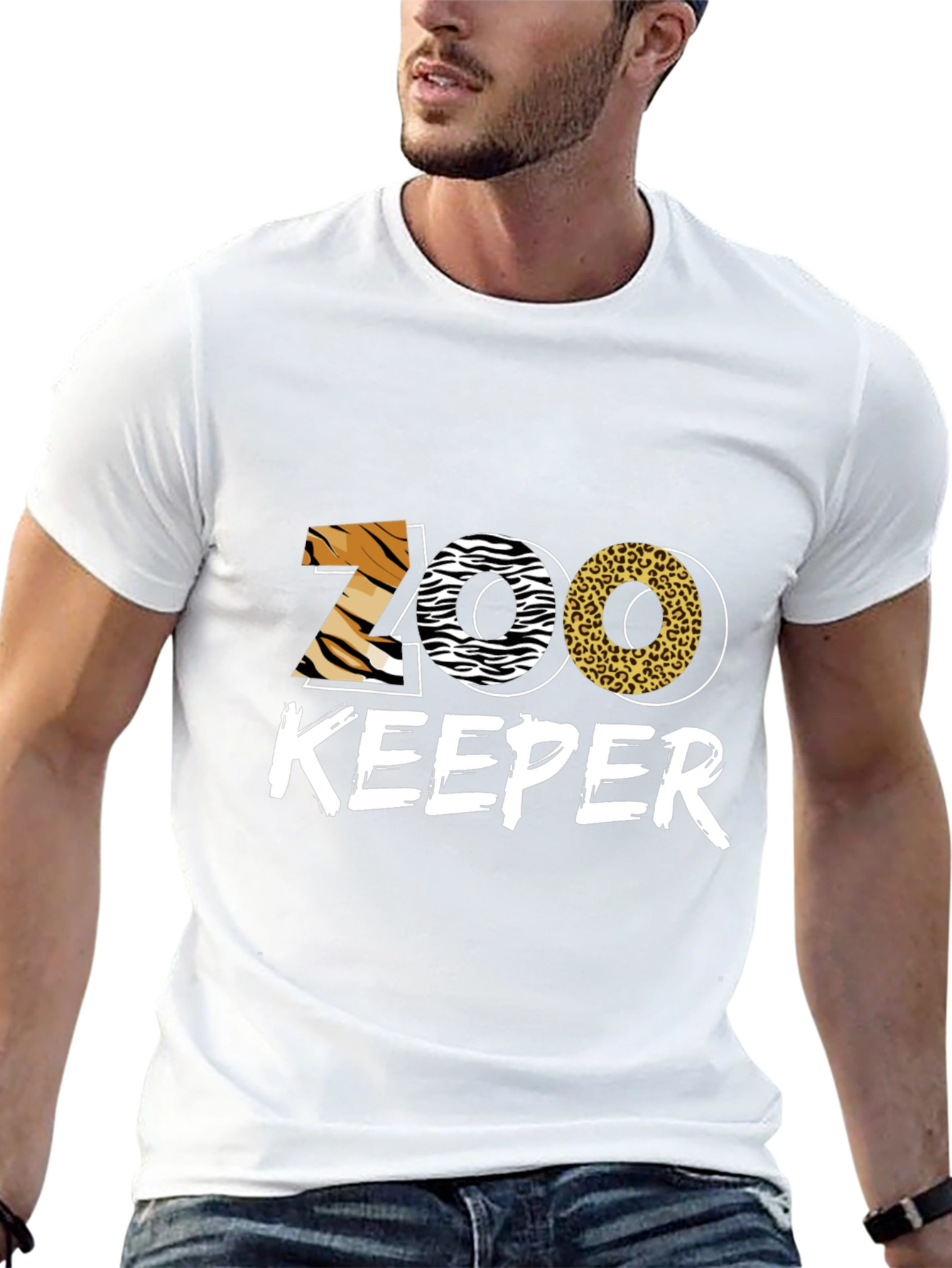 Zoo Keeper Graphic T-Shirt - Animal Print Design