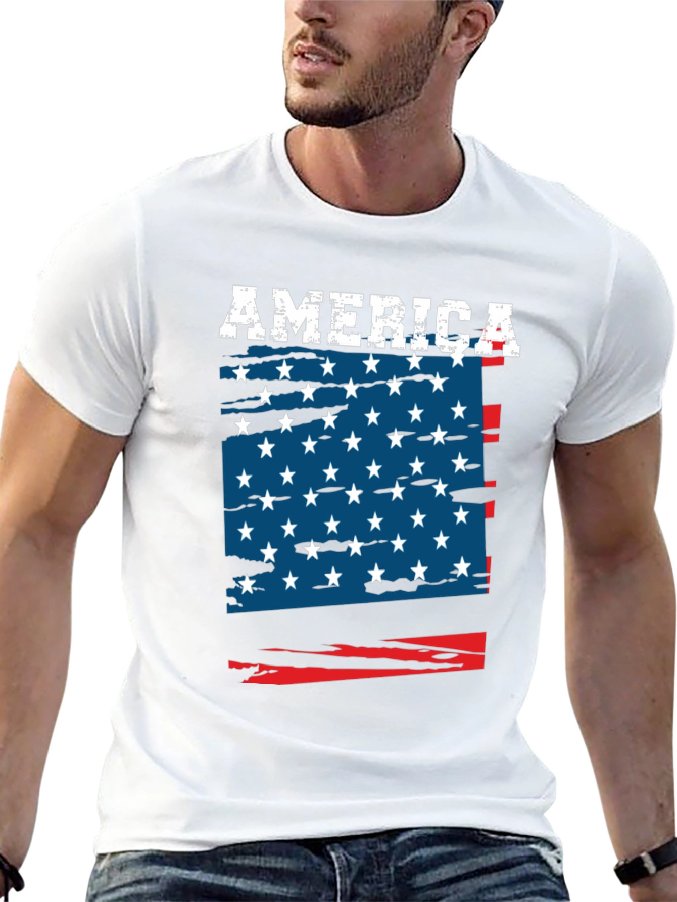 USA Flag Patriotic Graphic T-Shirt