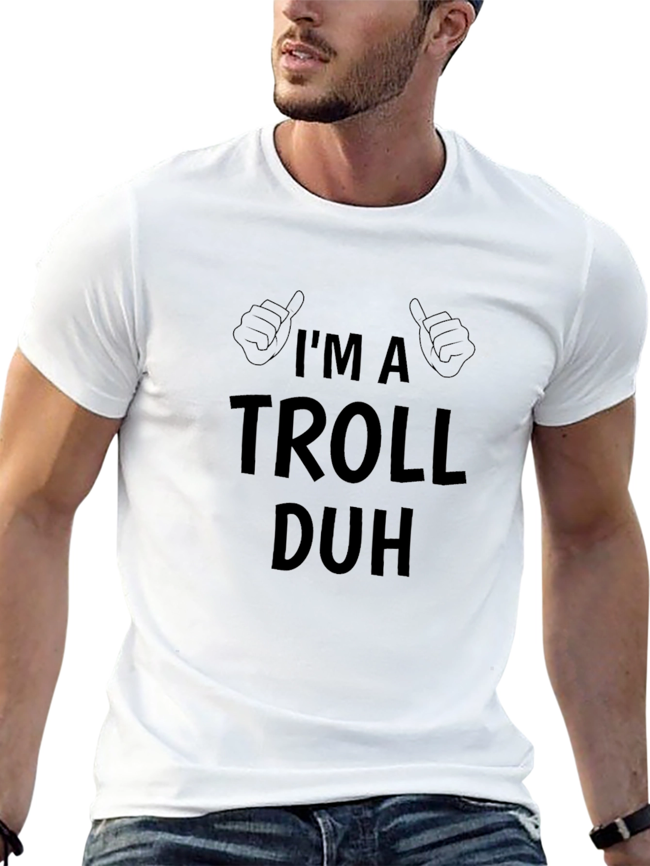 Im a Troll Duh Black Graphic T-Shirt