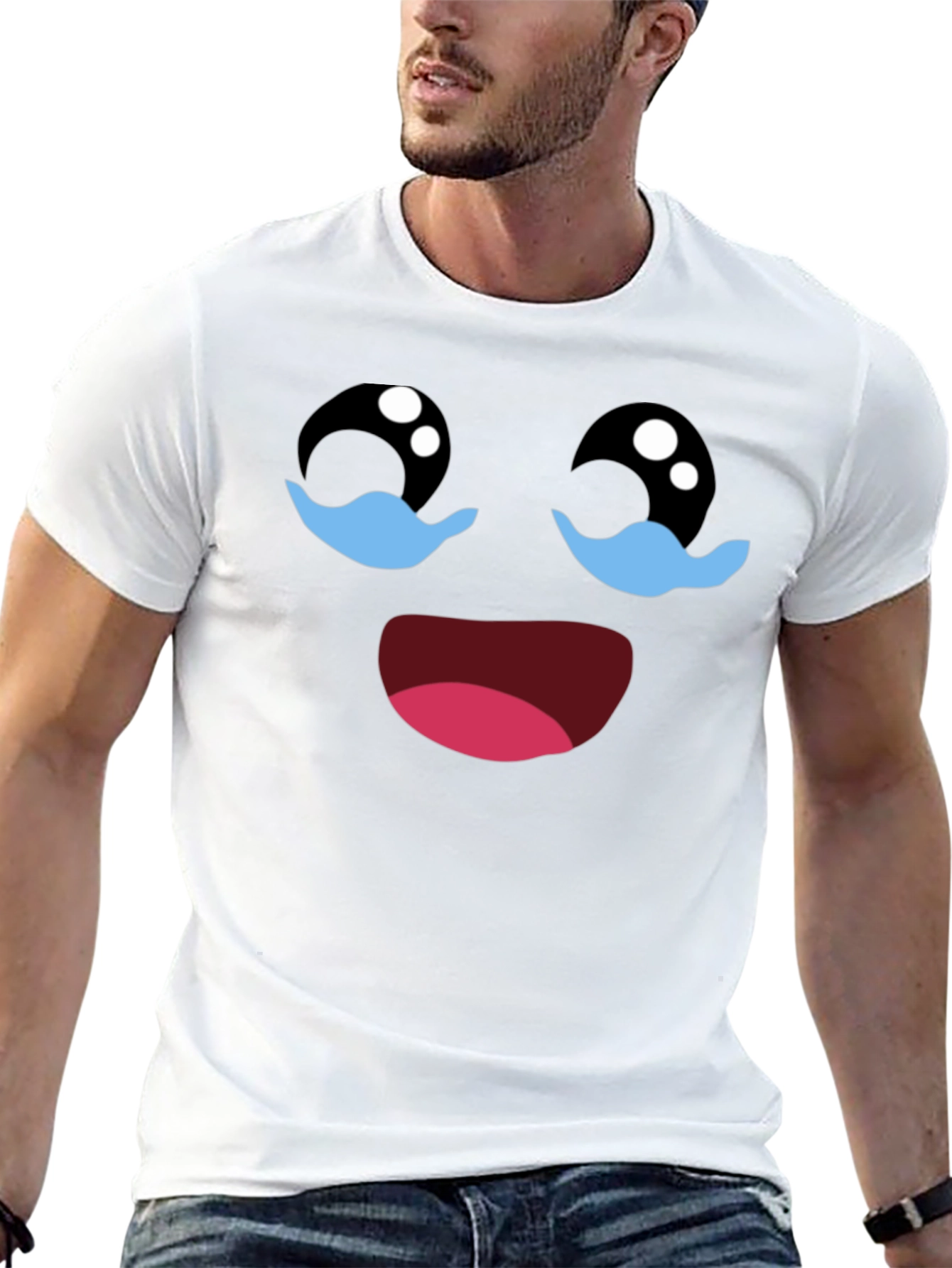 Crying Laughing Face Graphic T-Shirt