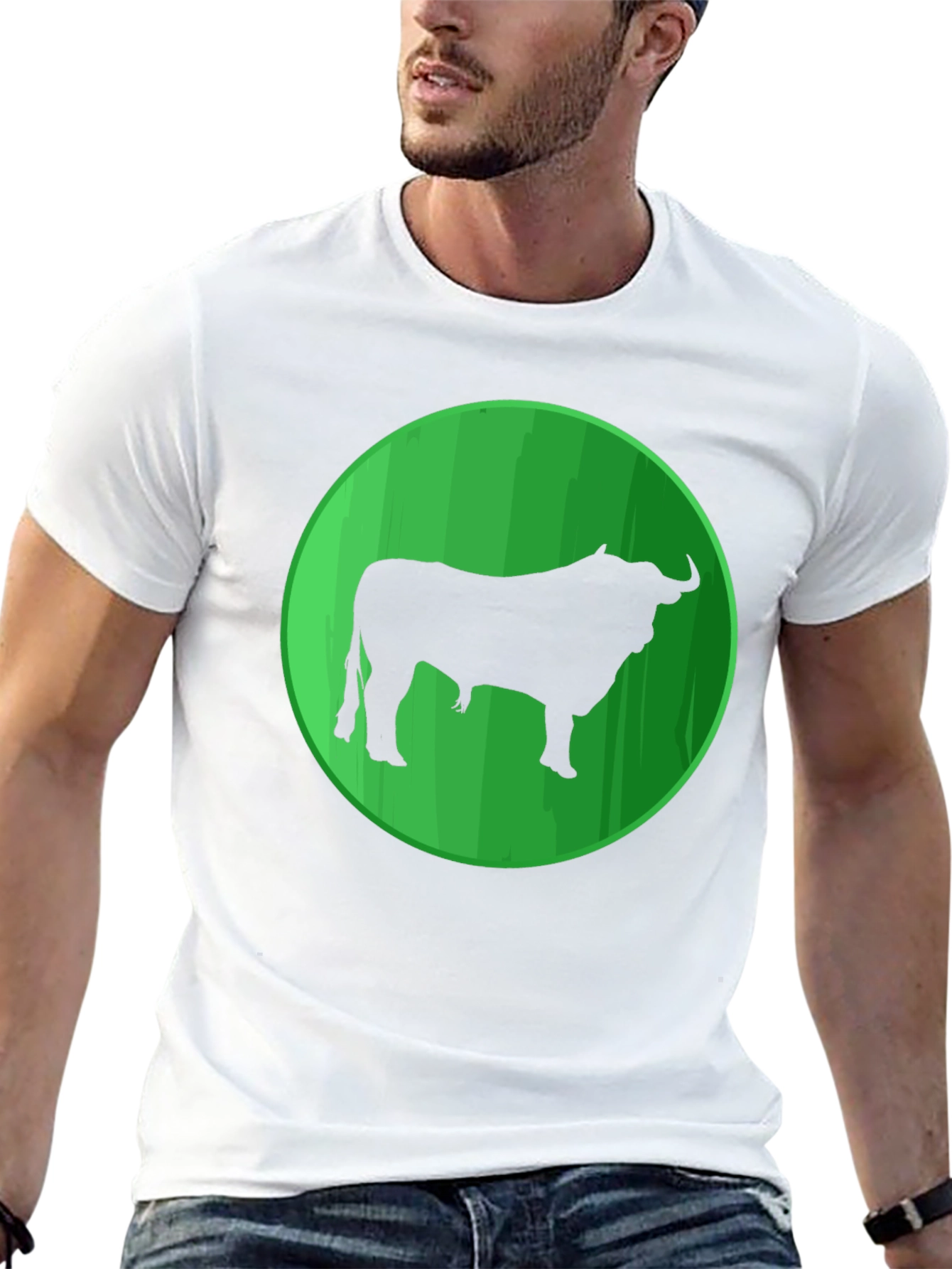 Bull Silhouette Graphic Tee - Mens Black T-Shirt