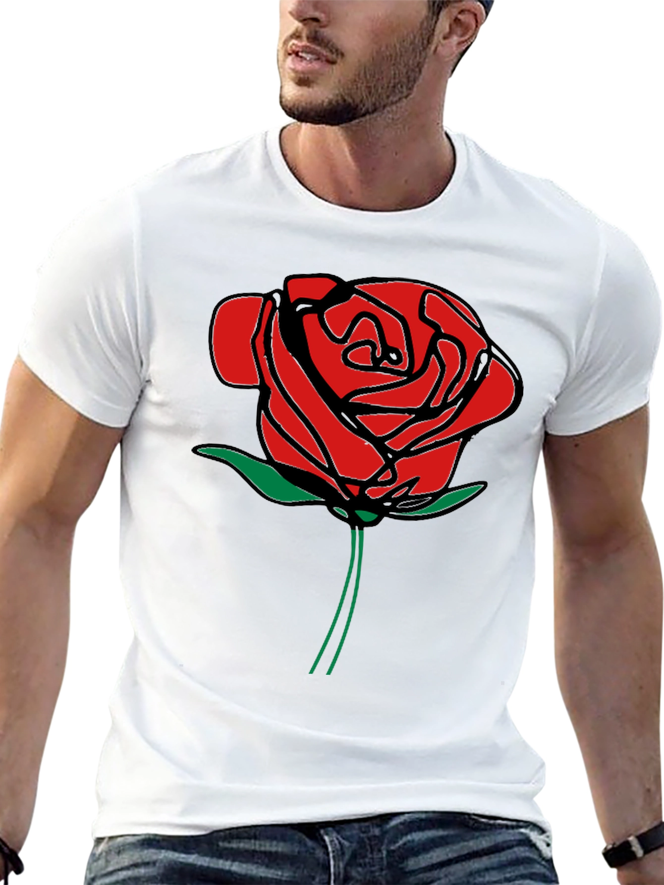 Red Rose Graphic Print T-Shirt