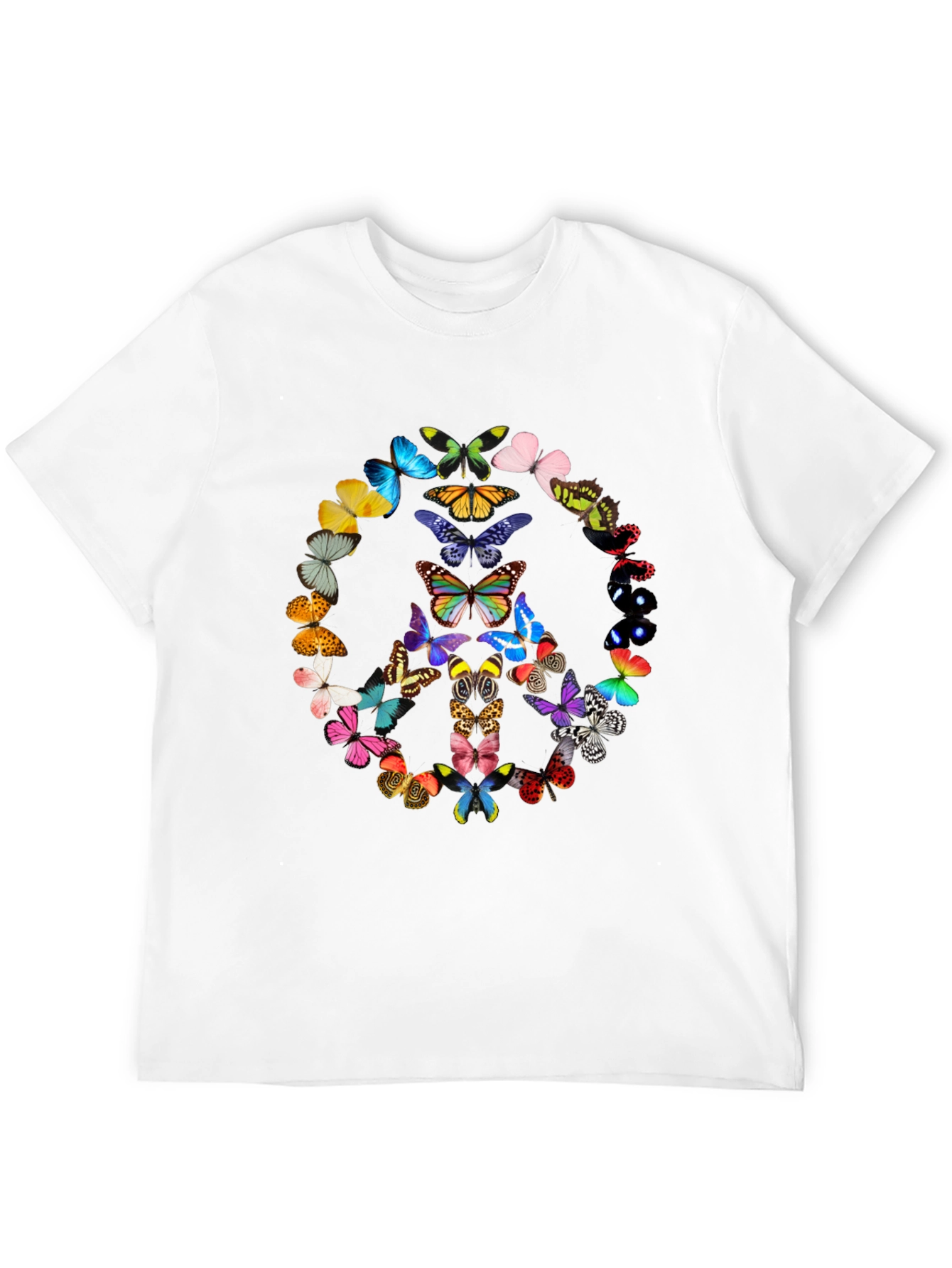 Butterfly Peace Sign Graphic T-Shirt