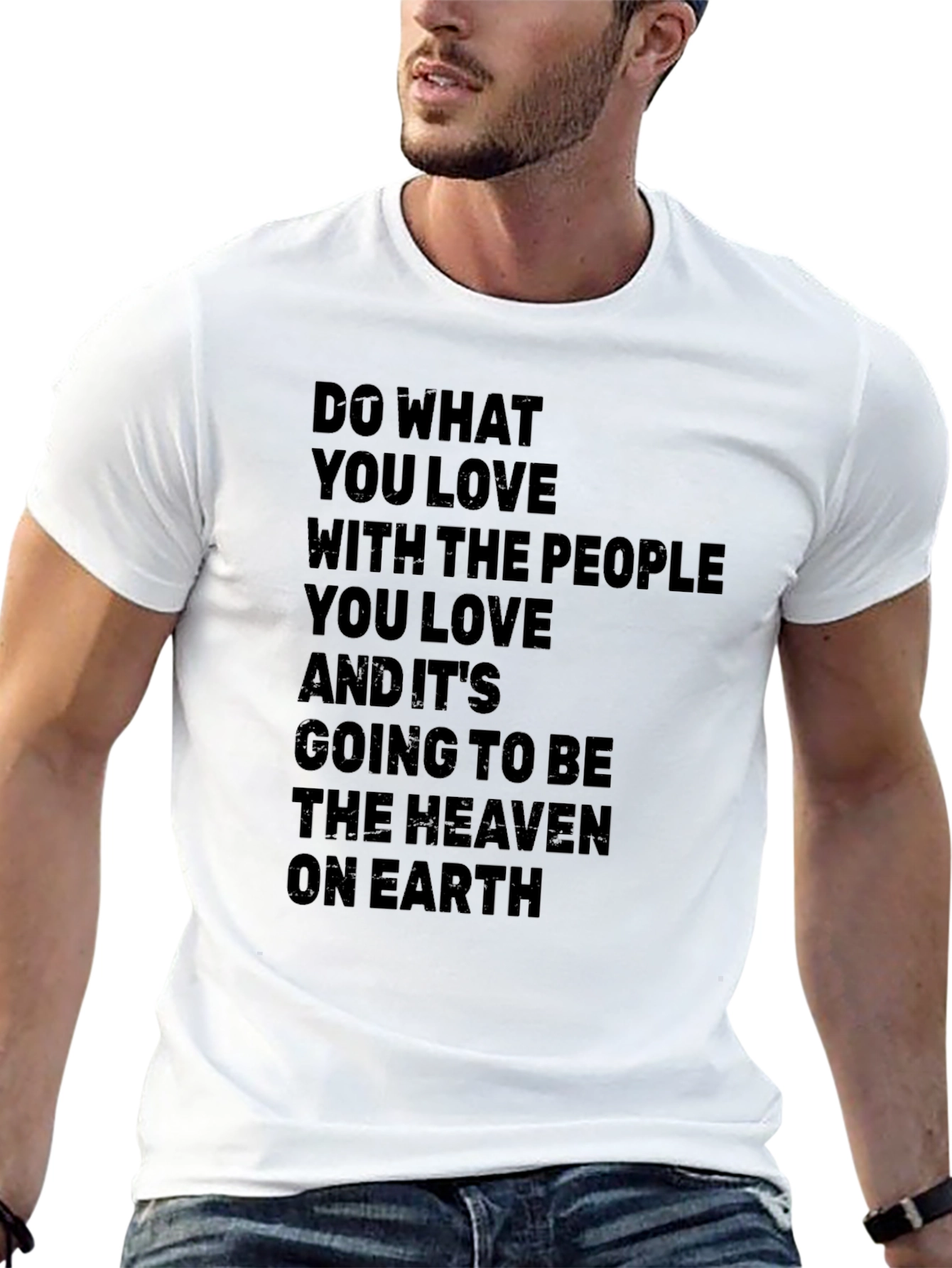 Inspirational T-Shirt: Do What You Love Black Cotton Tee