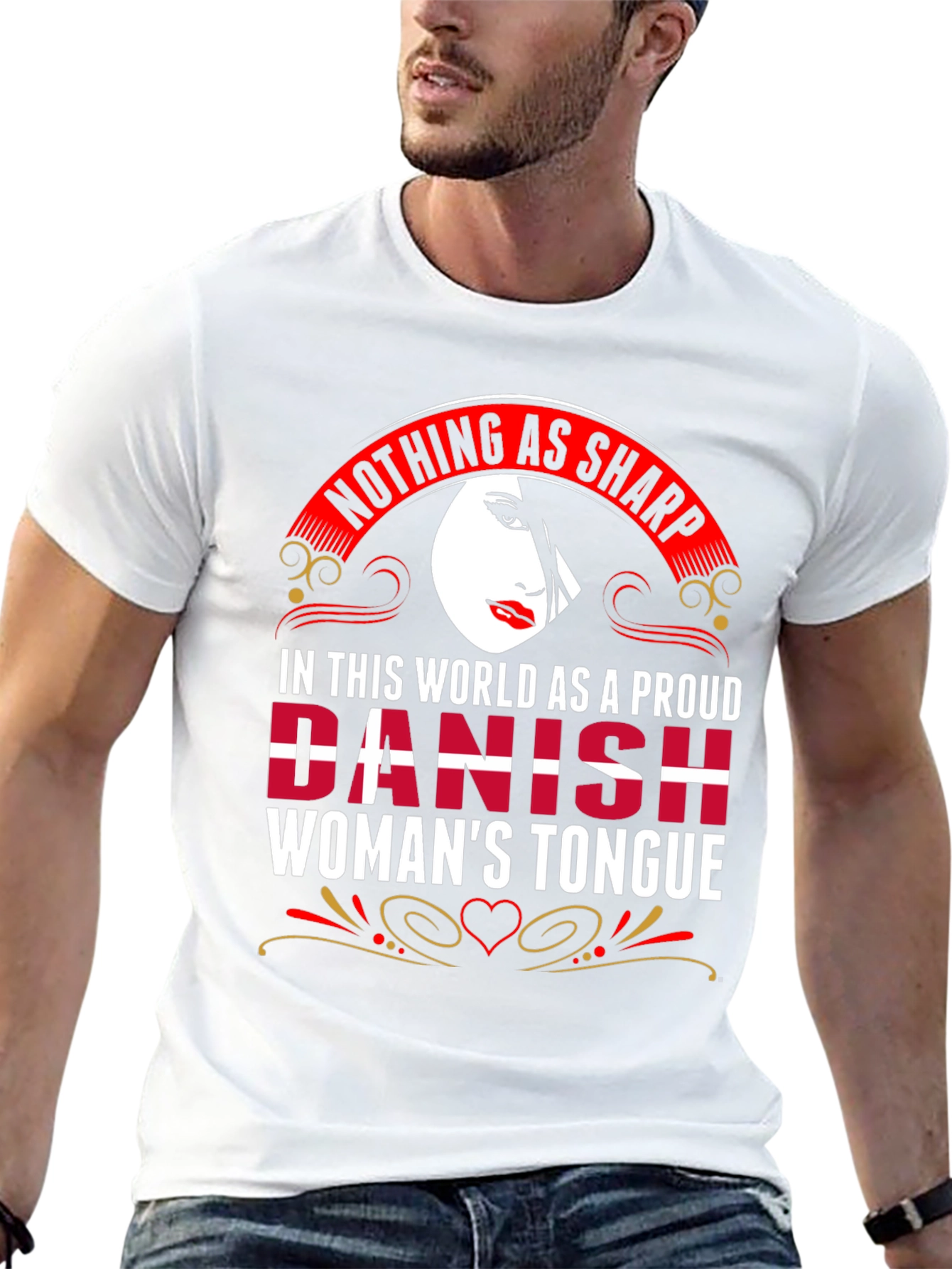 Proud Danish Womans Tongue Graphic Tee
