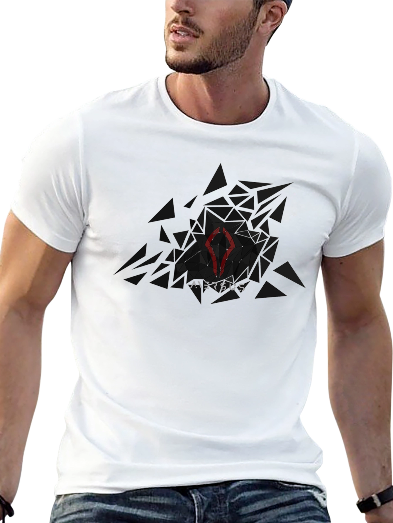 Mens Black Graphic Tee - Versus Design