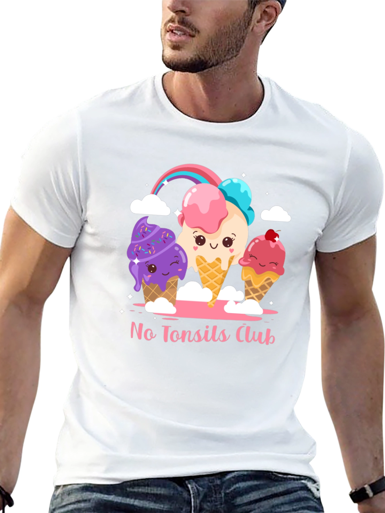 No Tonsils Club Ice Cream Graphic T-Shirt