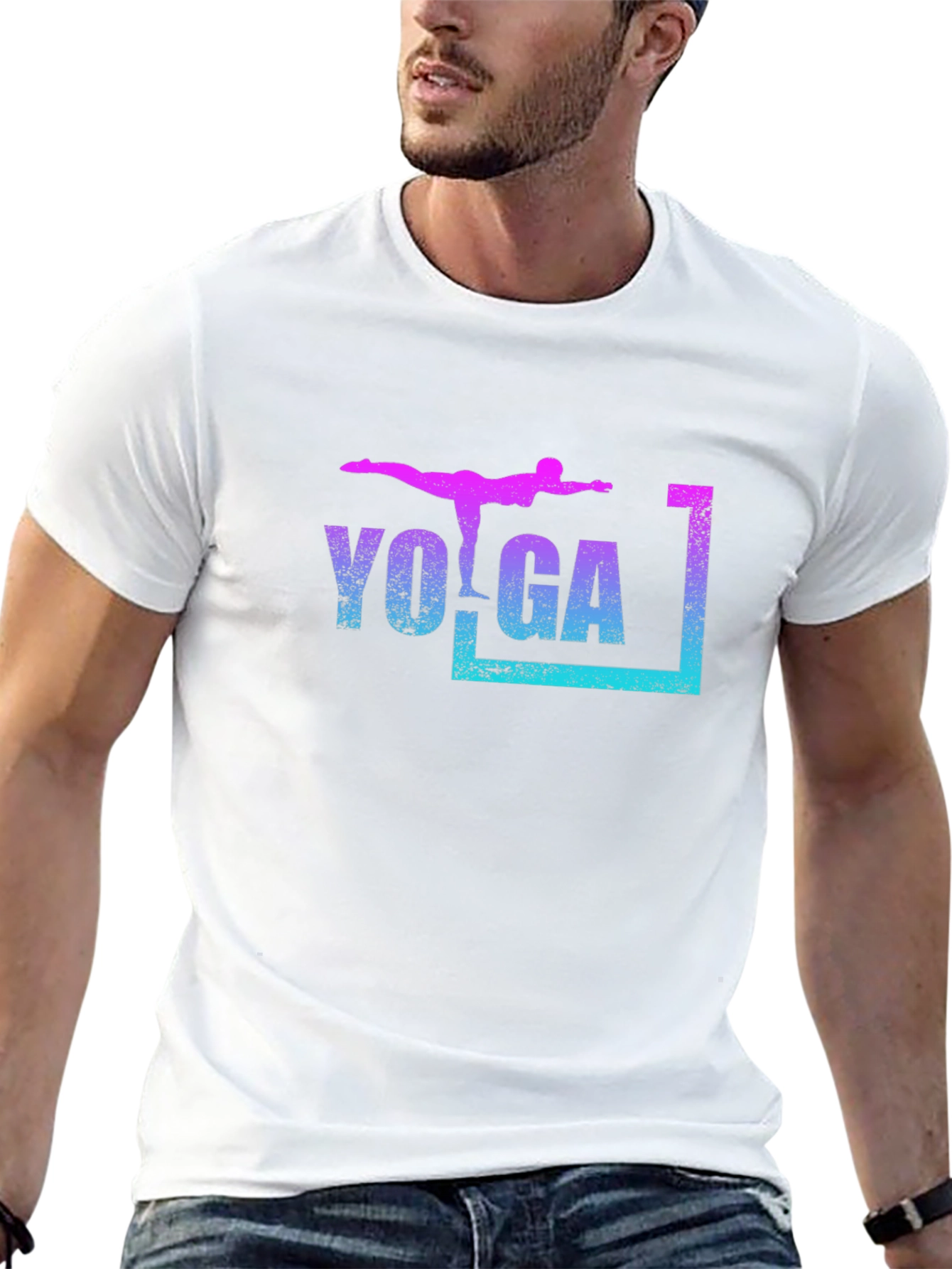 Yoga Pose Graphic T-Shirt - Black Casual Tee