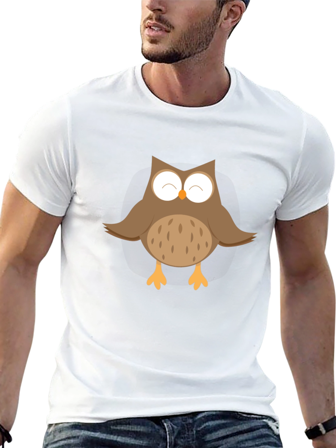 Cute Owl Graphic Black T-Shirt