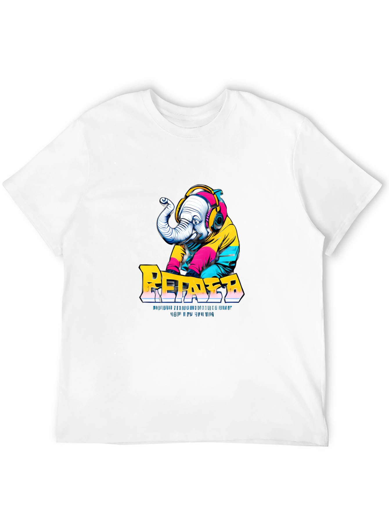 Retro DJ Elephant Graphic Tee