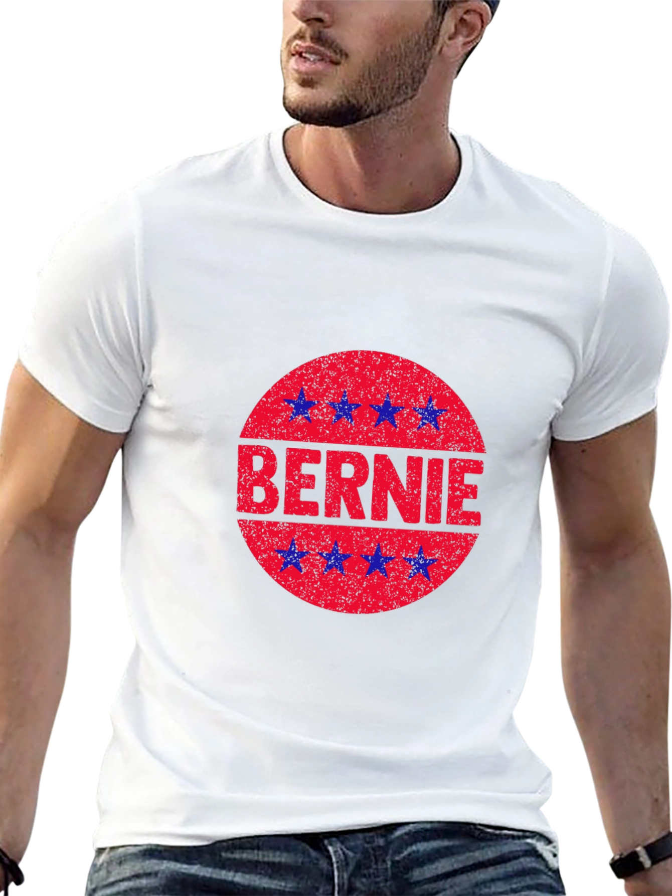 Bernie Star Circle Graphic Black T-Shirt