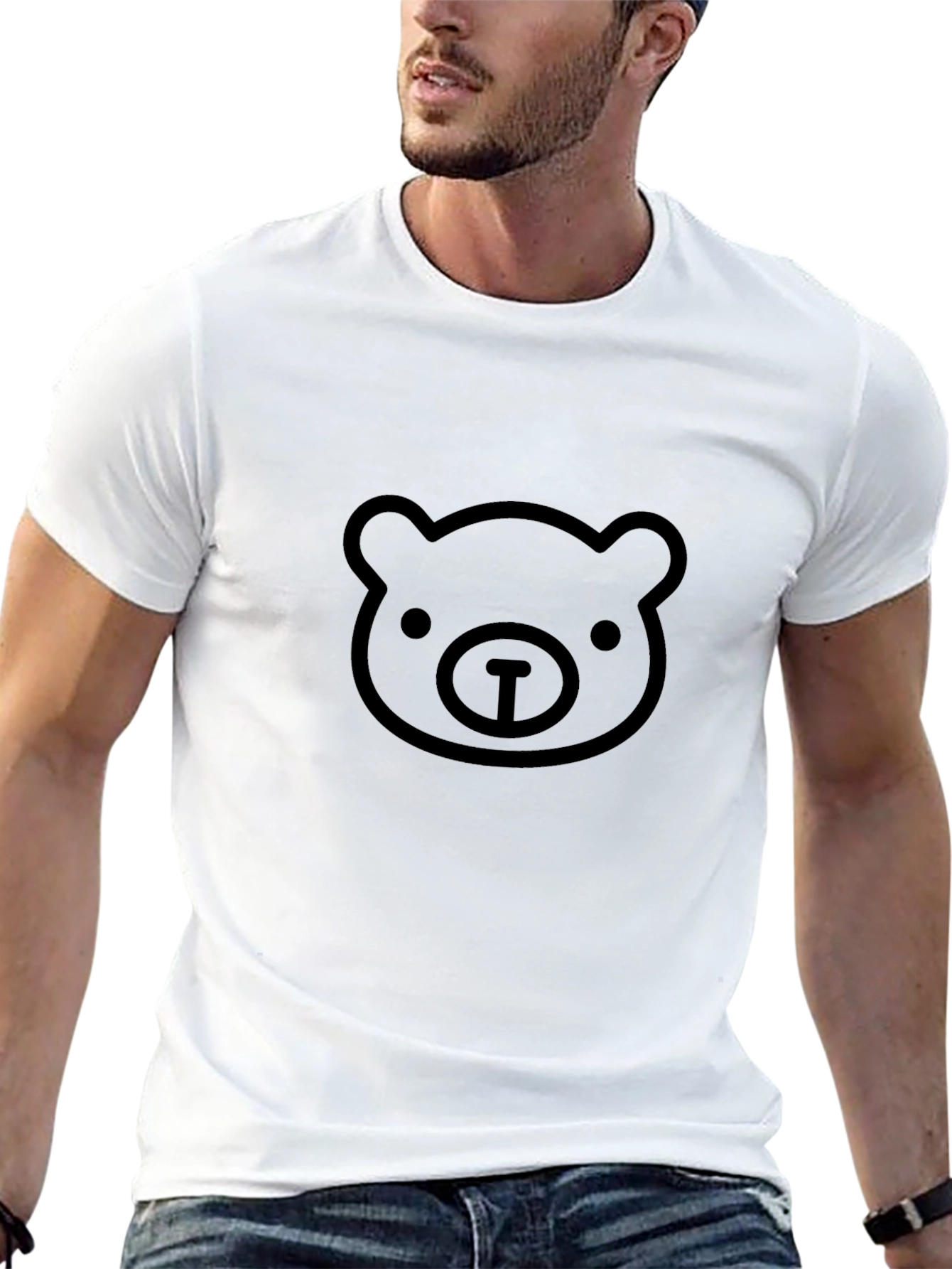 Bear Graphic Black T-Shirt: Soft Cotton Blend