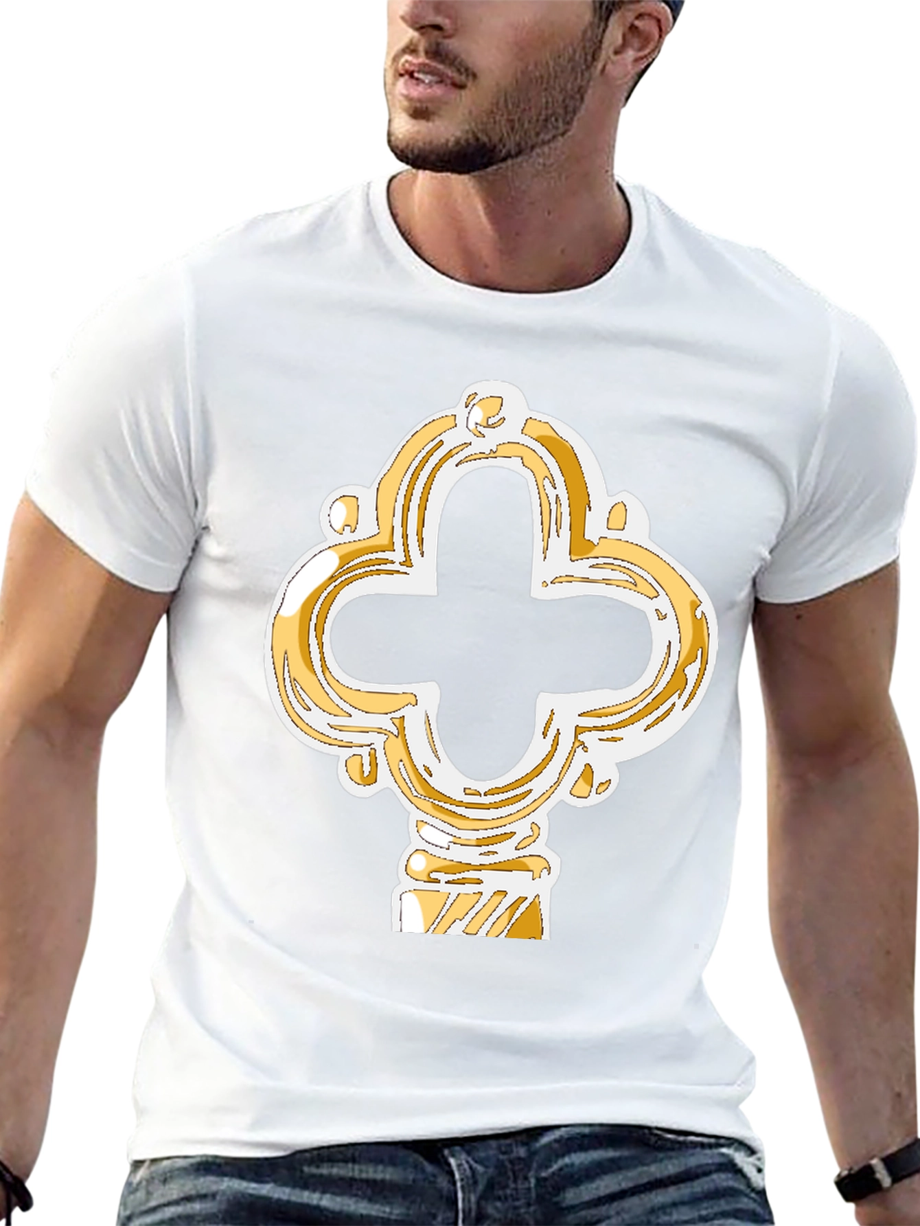Ornate Key Graphic Tee - Black