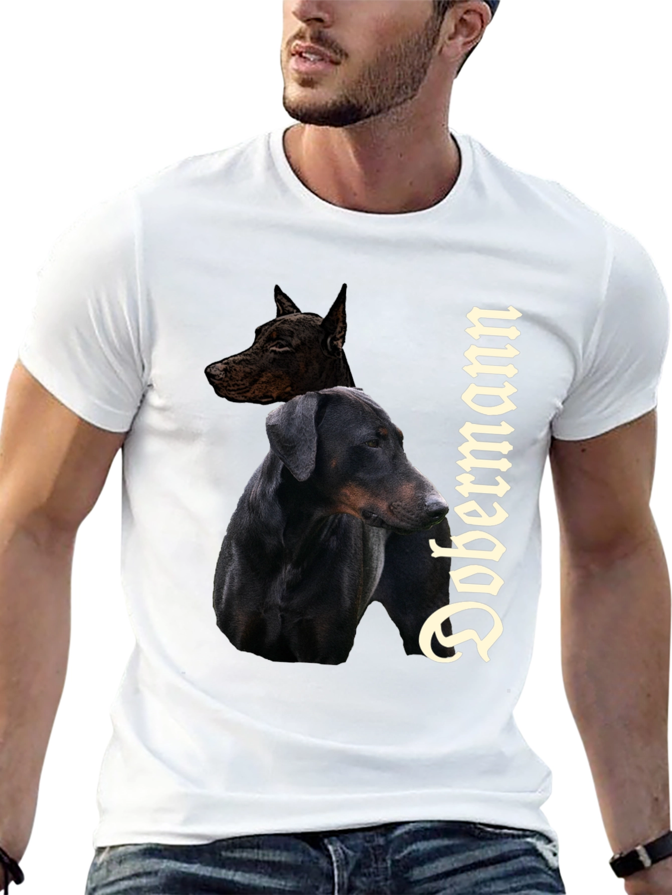Dobermann Dog Graphic Tee - Stylish Black T-Shirt