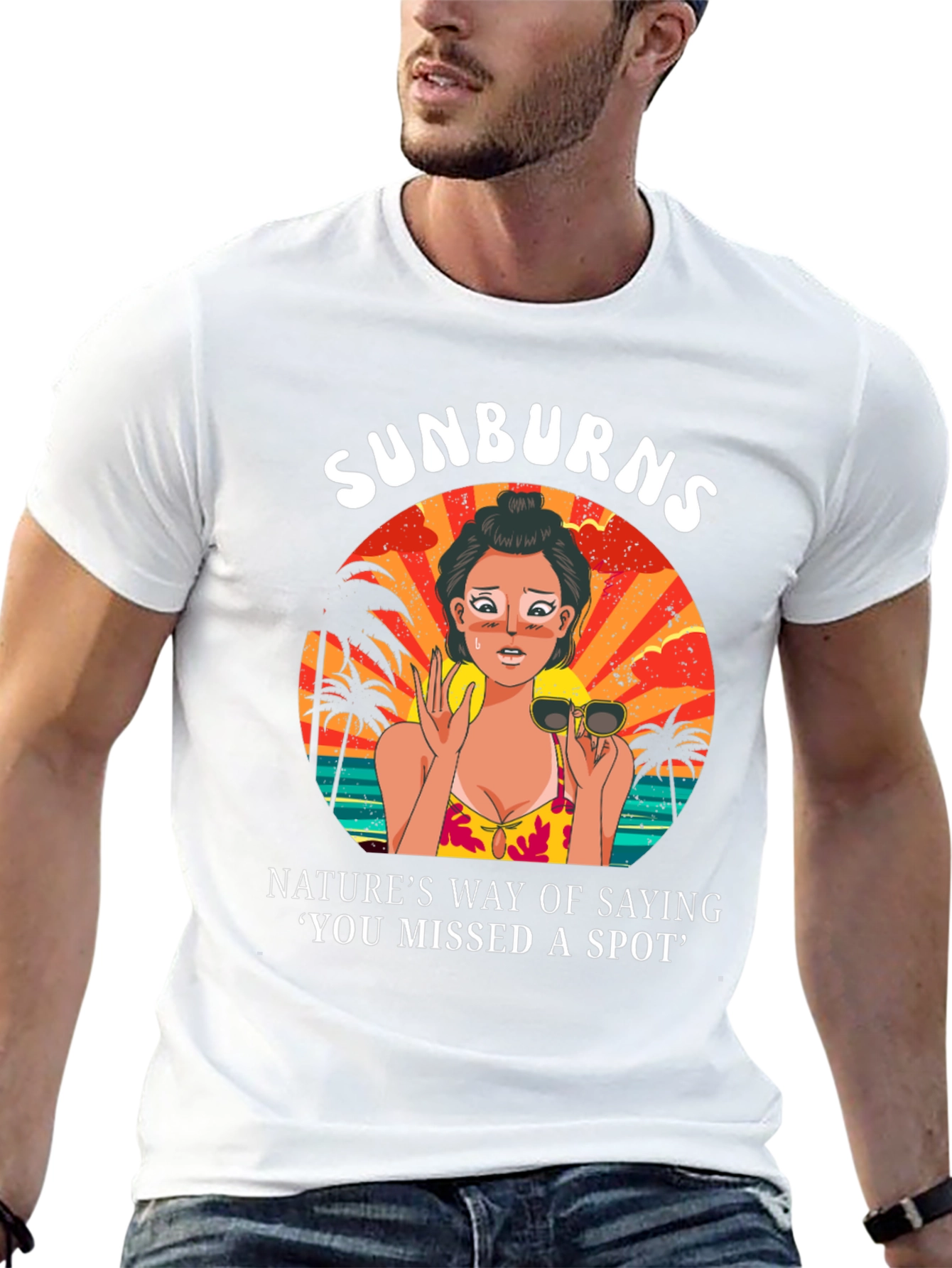 Sunburns Missed Spot Graphic T-Shirt