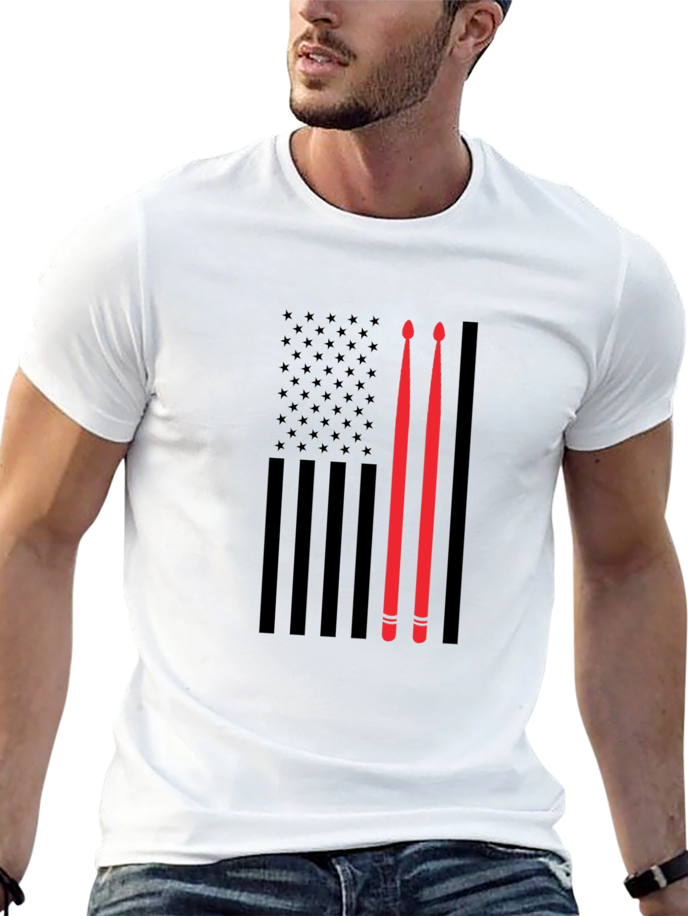 Drummer American Flag T-Shirt