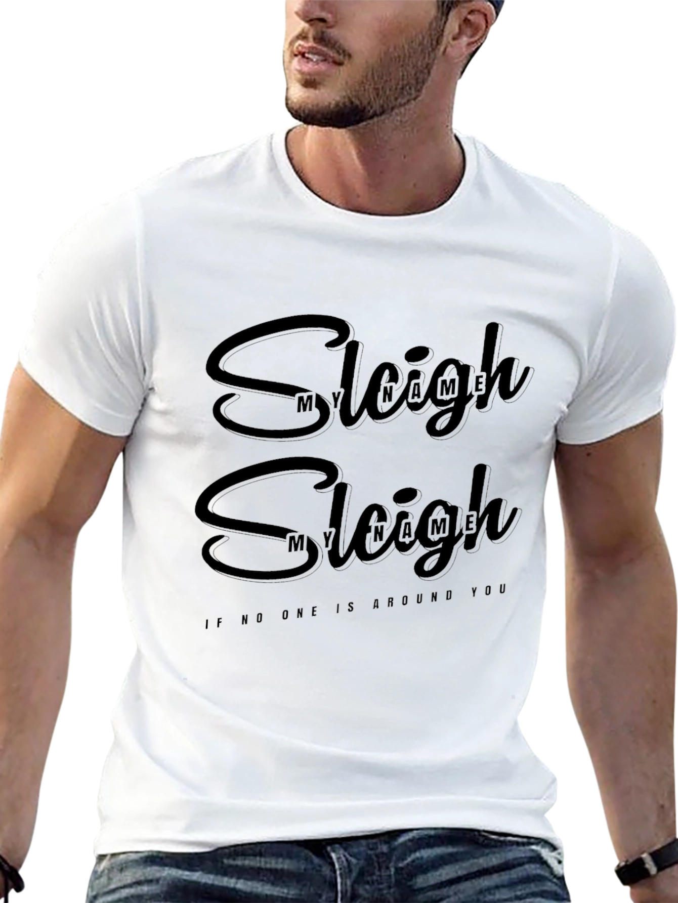 Sleigh My Name Black Graphic T-Shirt