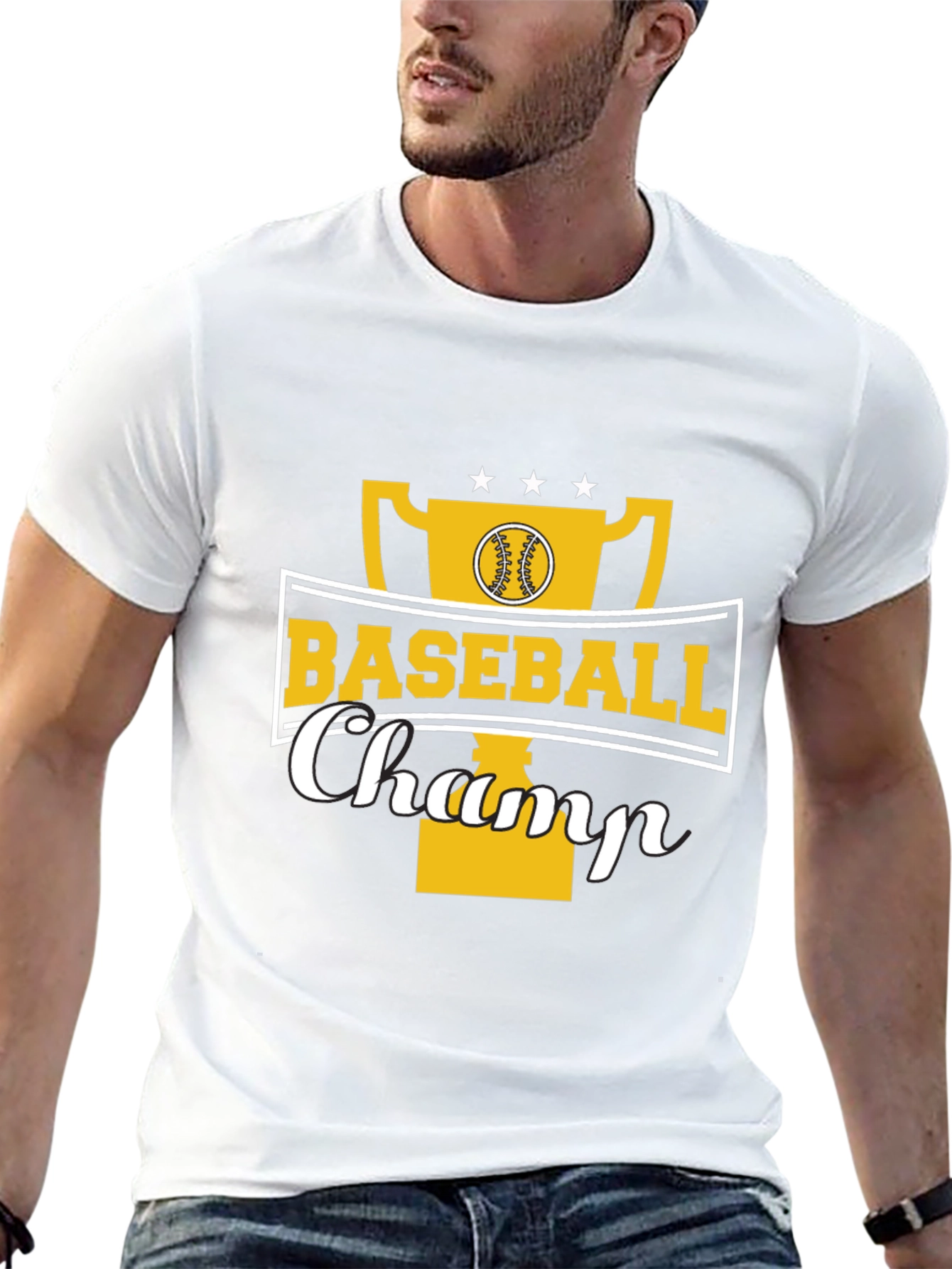 Baseball Champ Black Graphic T-Shirt