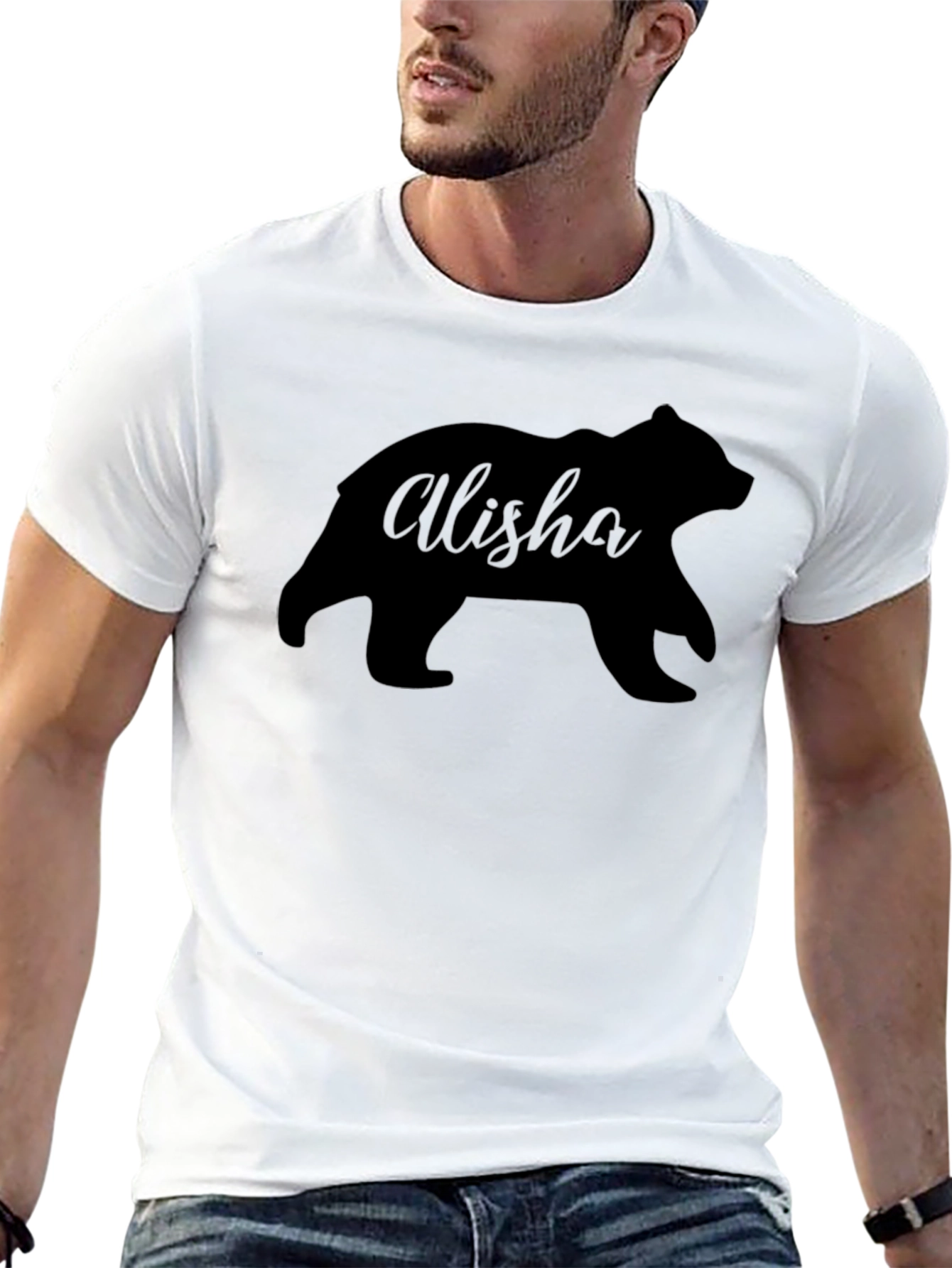 Alisha Bear Silhouette Graphic Tee - Soft Cotton Blend