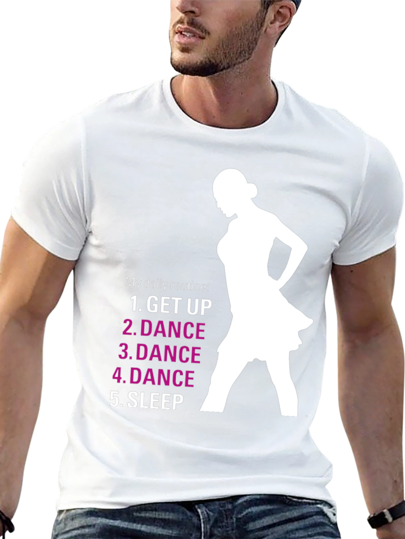 Dance Routine Graphic Tee - Black Cotton T-Shirt