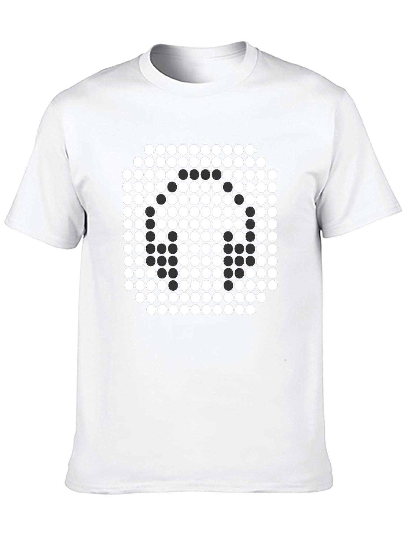 Pixelated Robot Head Black T-Shirt
