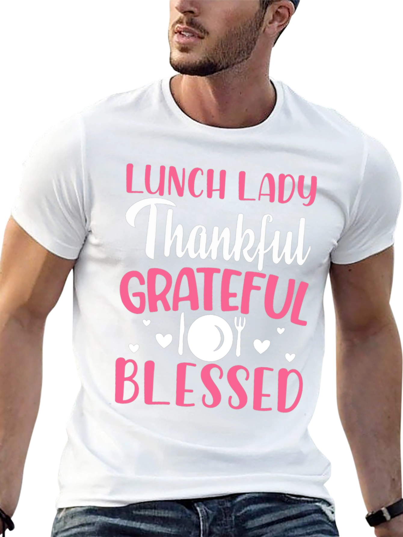 Lunch Lady Thankful Grateful Blessed T-Shirt