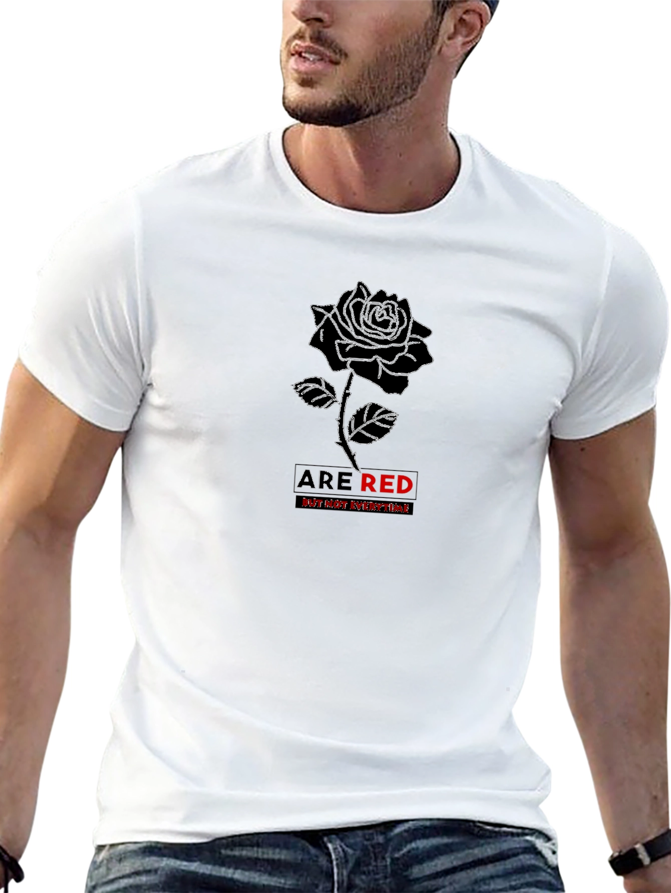 Rose Outline T-Shirt: Roses are Red Design