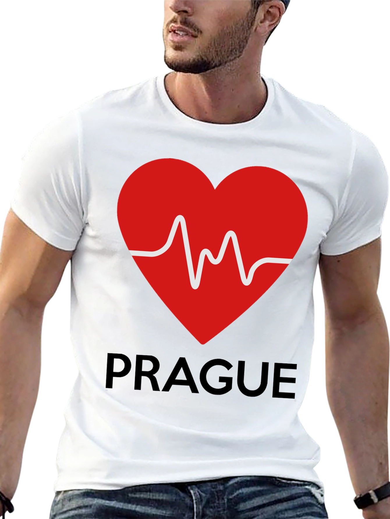 Prague Heartbeat Tee - Stylish City Souvenir