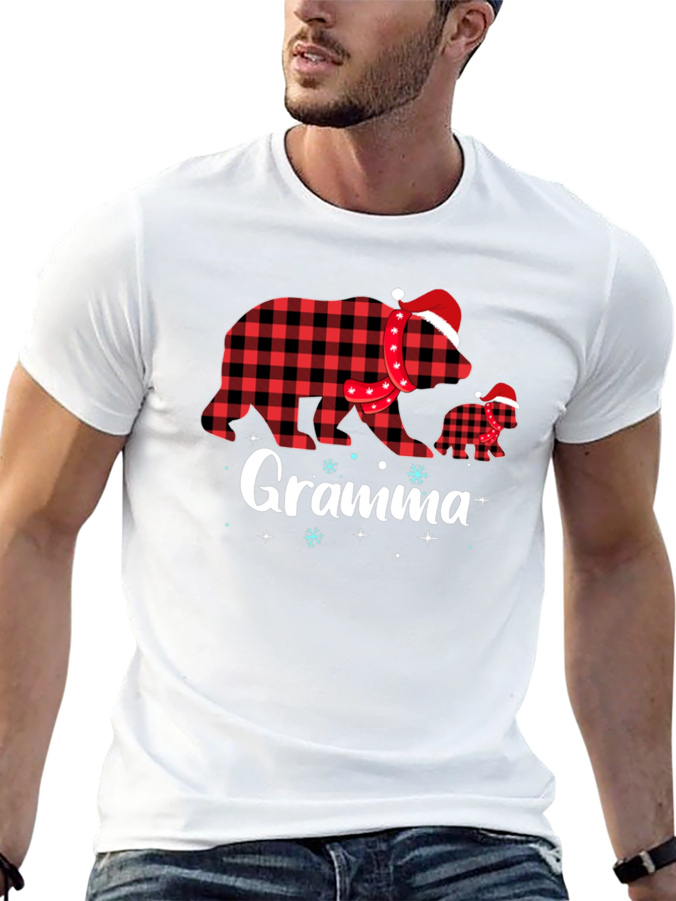 Gramma Bear Plaid Holiday T-Shirt