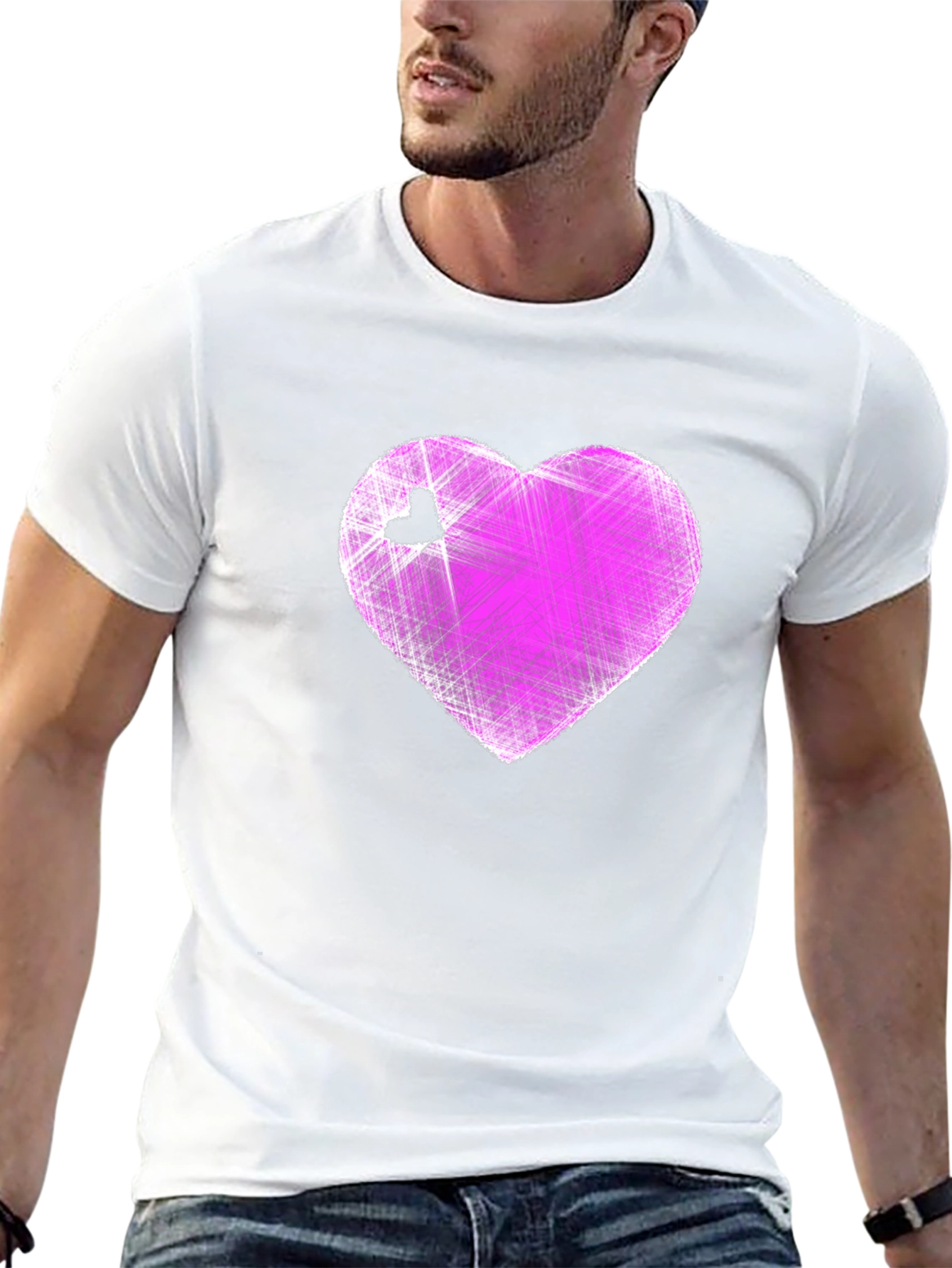 Heart Graphic Black T-Shirt - Modern Casual Tee