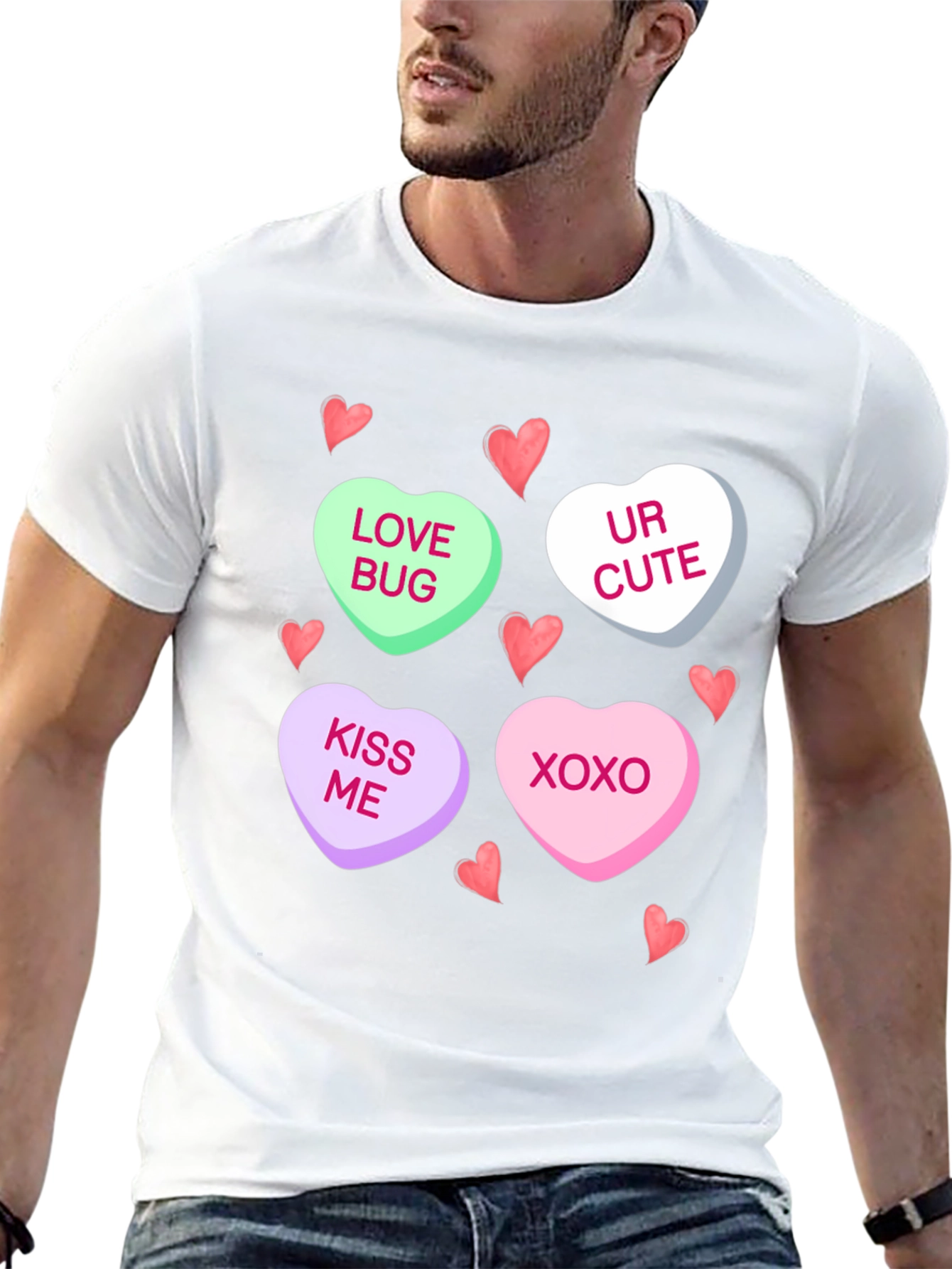 Valentines Day Candy Heart Graphic T-Shirt