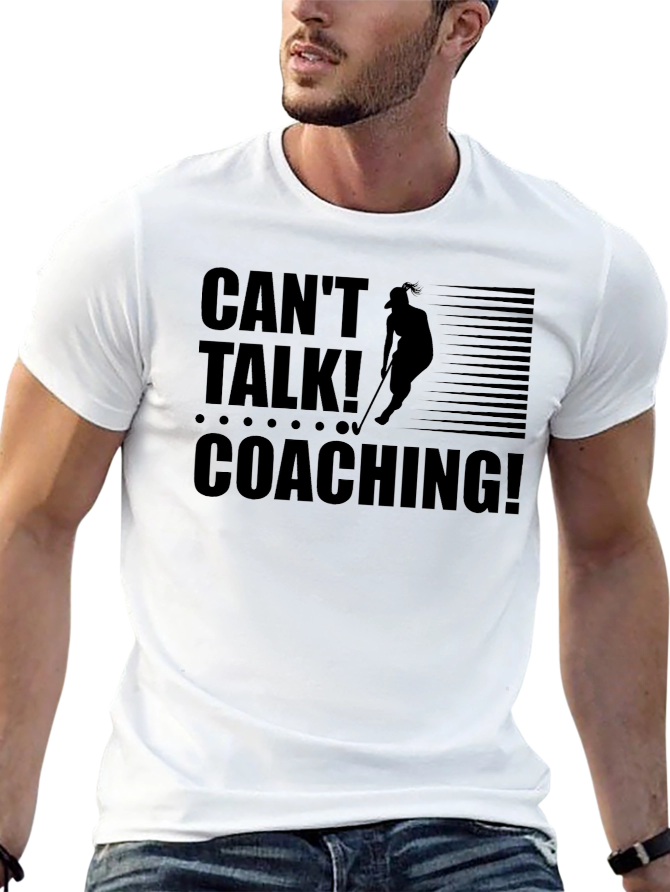 Cant Talk Coaching T-Shirt - Golfer Silhouette Tee