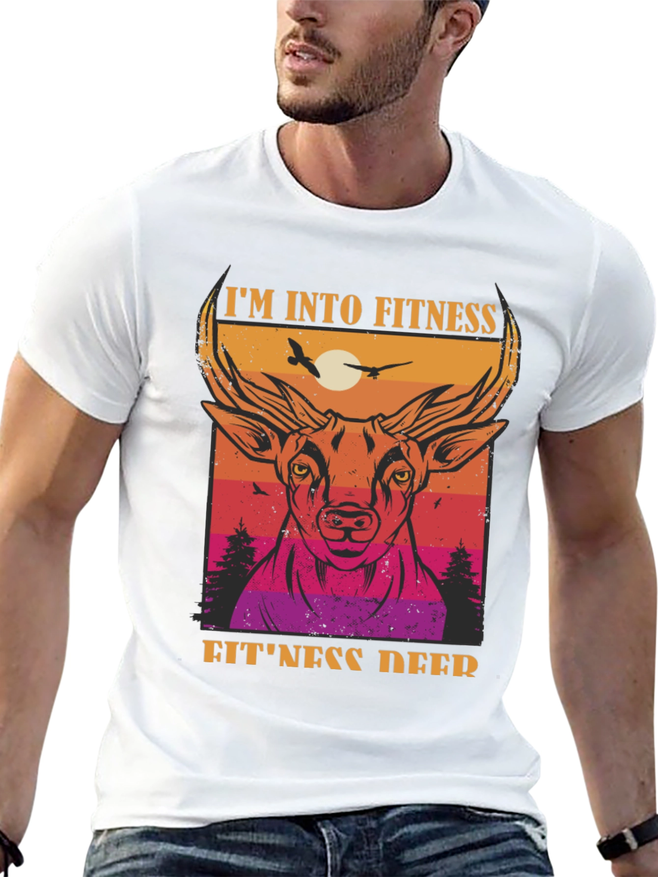 Fitness Deer Graphic Tee