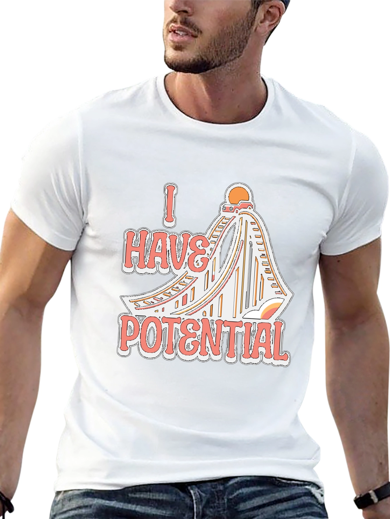 I Have Potential Roller Coaster Black Tee