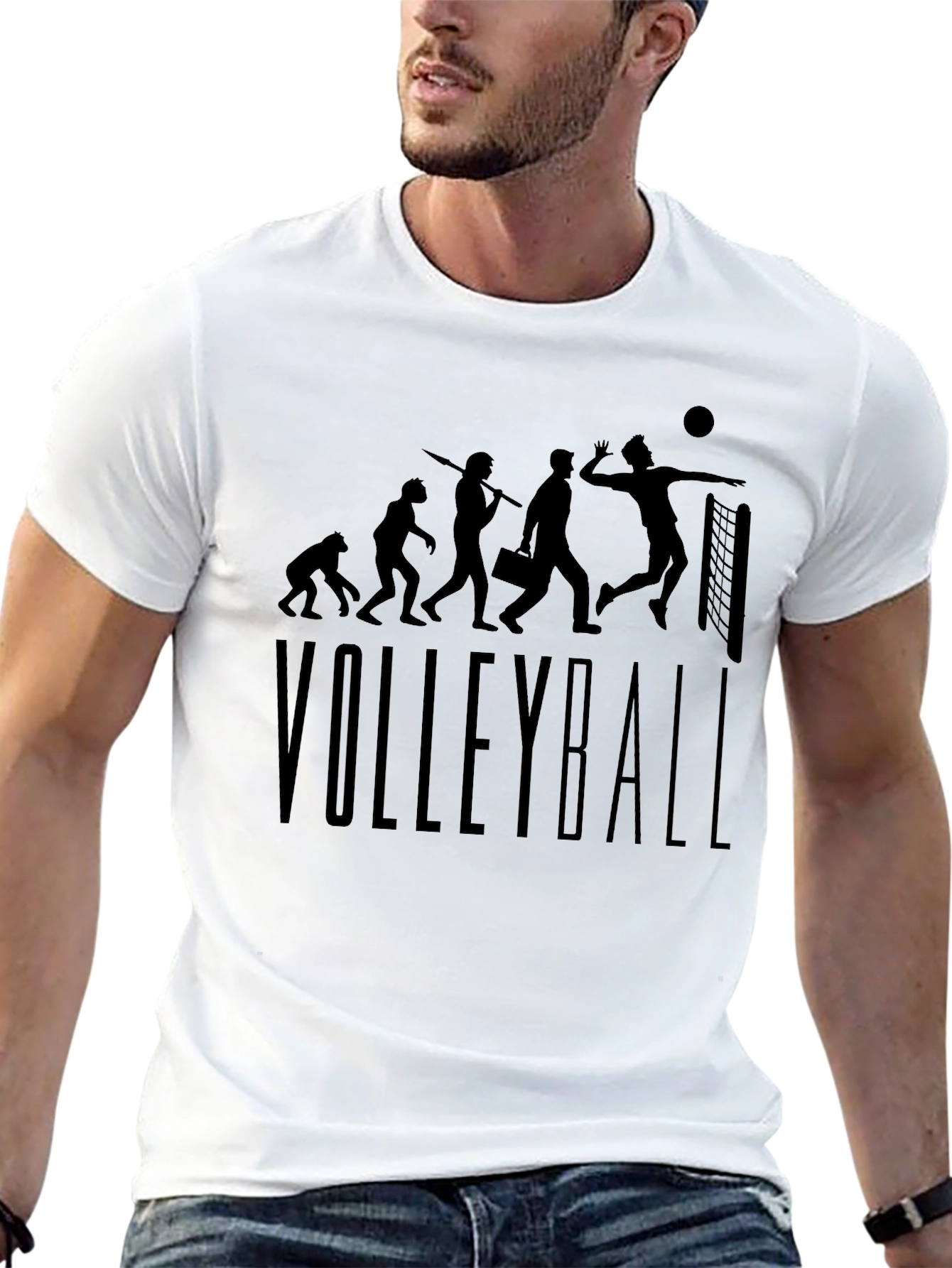 Volleyball Evolution Black T-Shirt