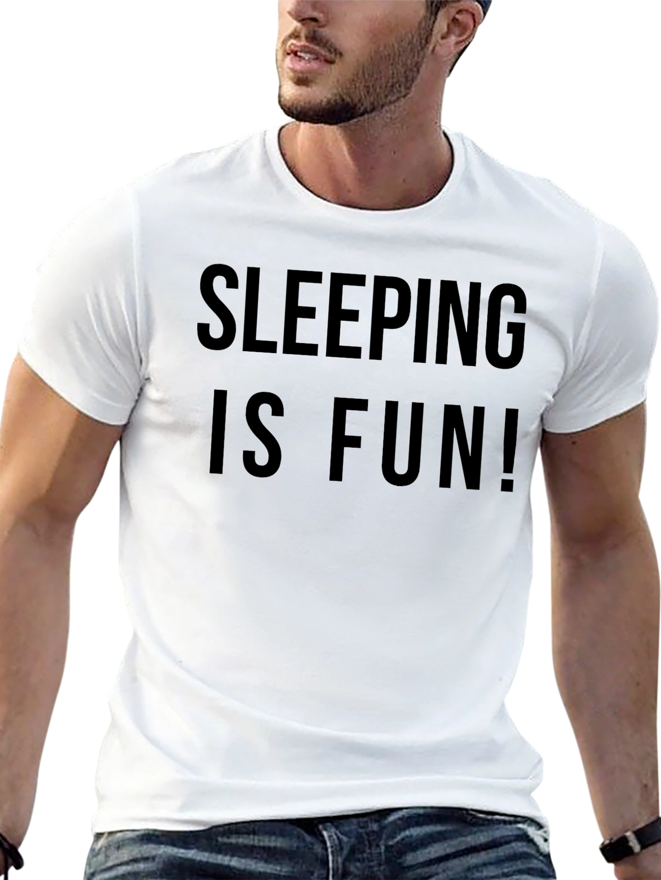 Sleeping is Fun Black T-Shirt