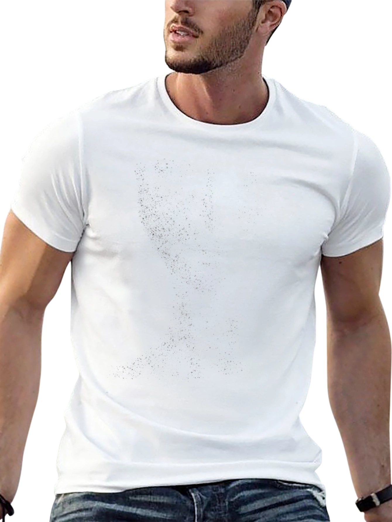 Mens Solid Black Casual T-Shirt