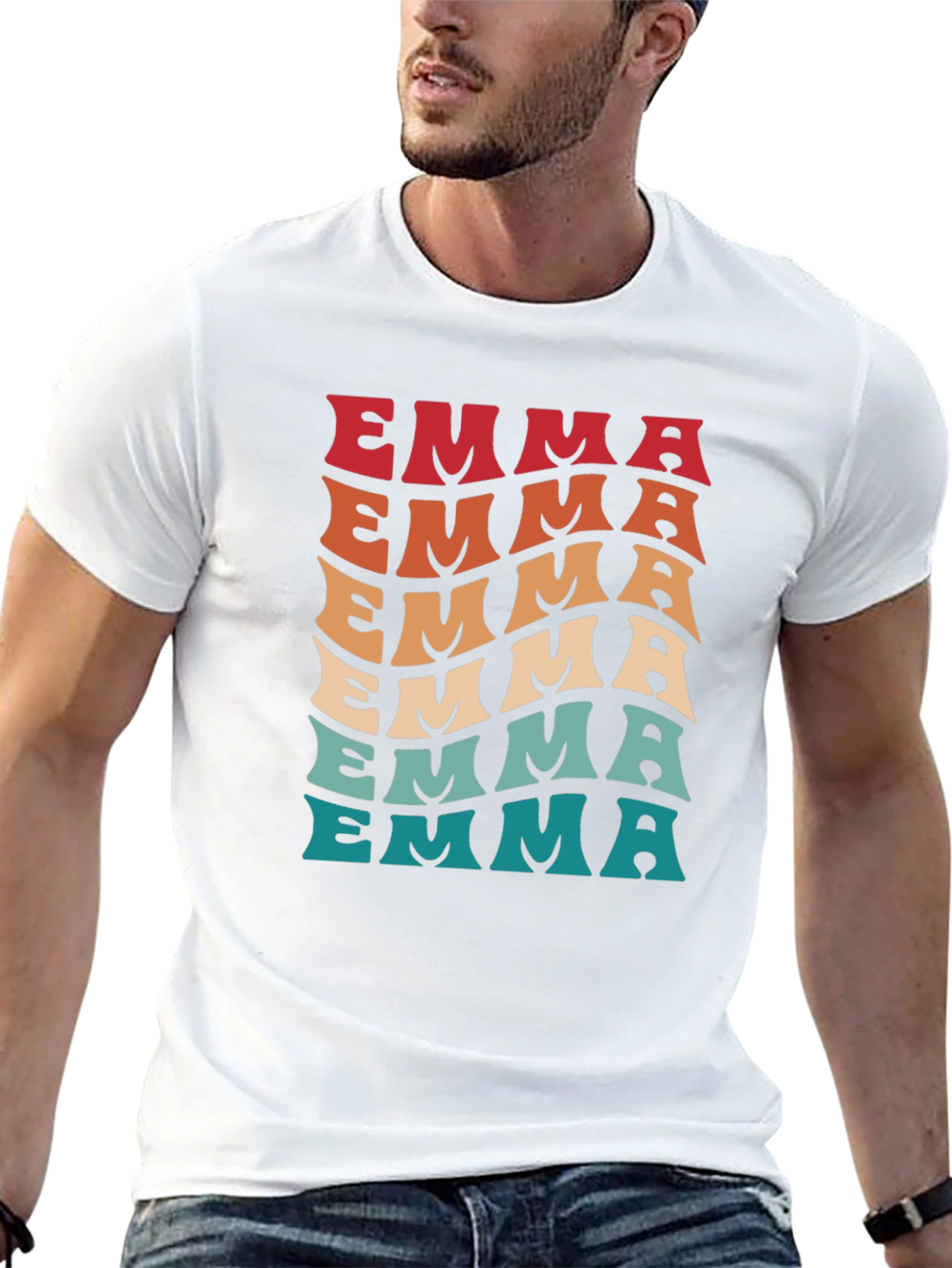 Emma Retro Wave T-Shirt - Custom Name Tee