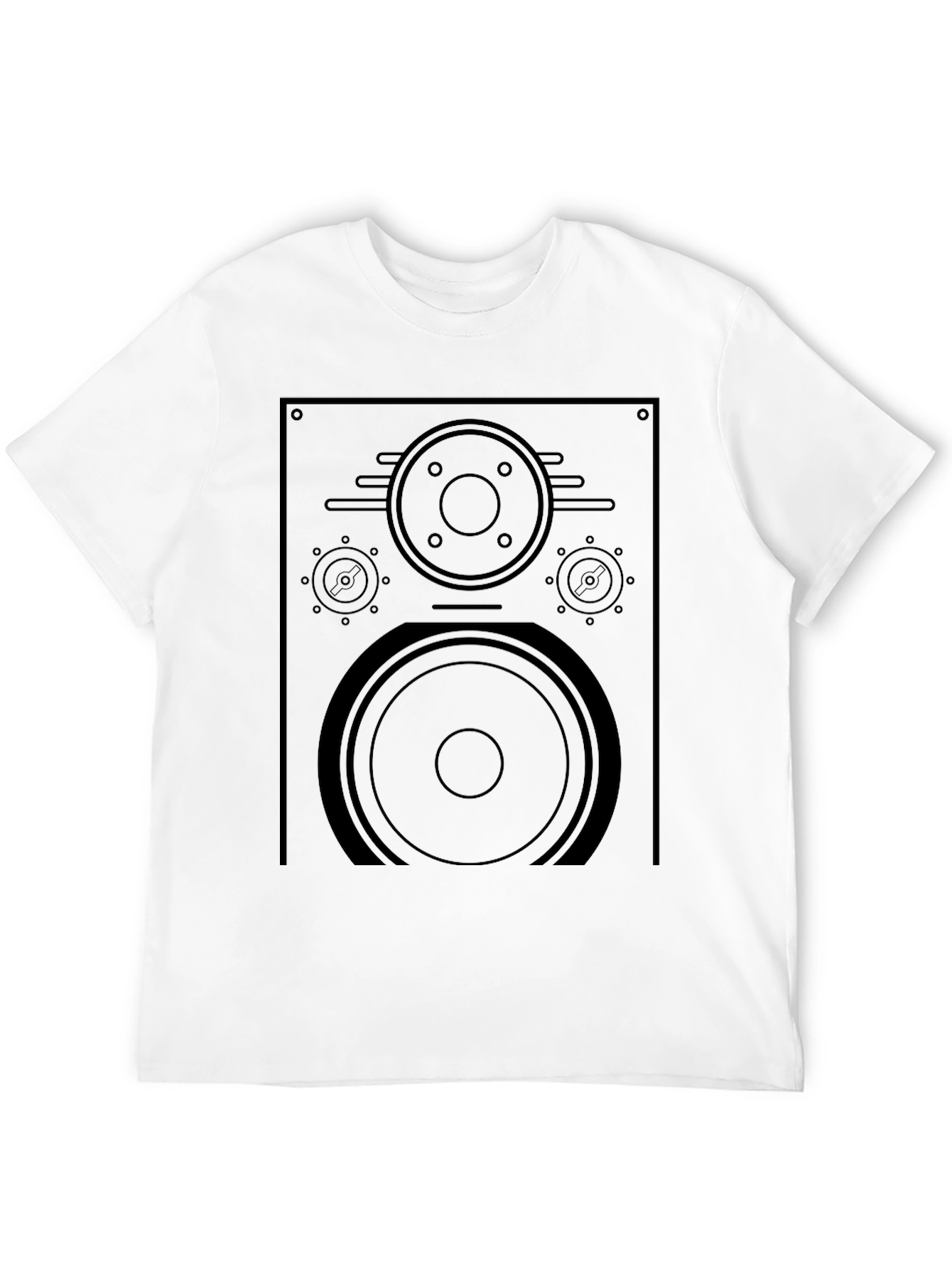 Speaker Graphic T-Shirt - Black Crew Neck Tee