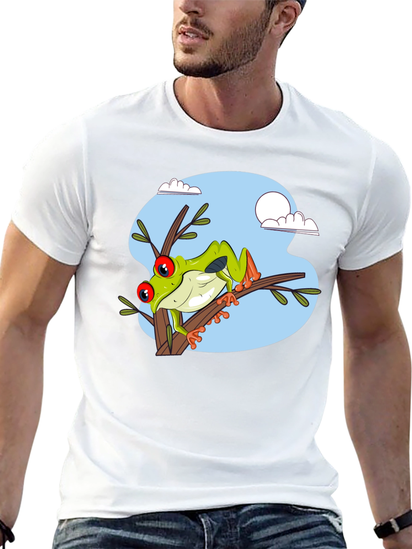 Frog on Branch Graphic T-Shirt