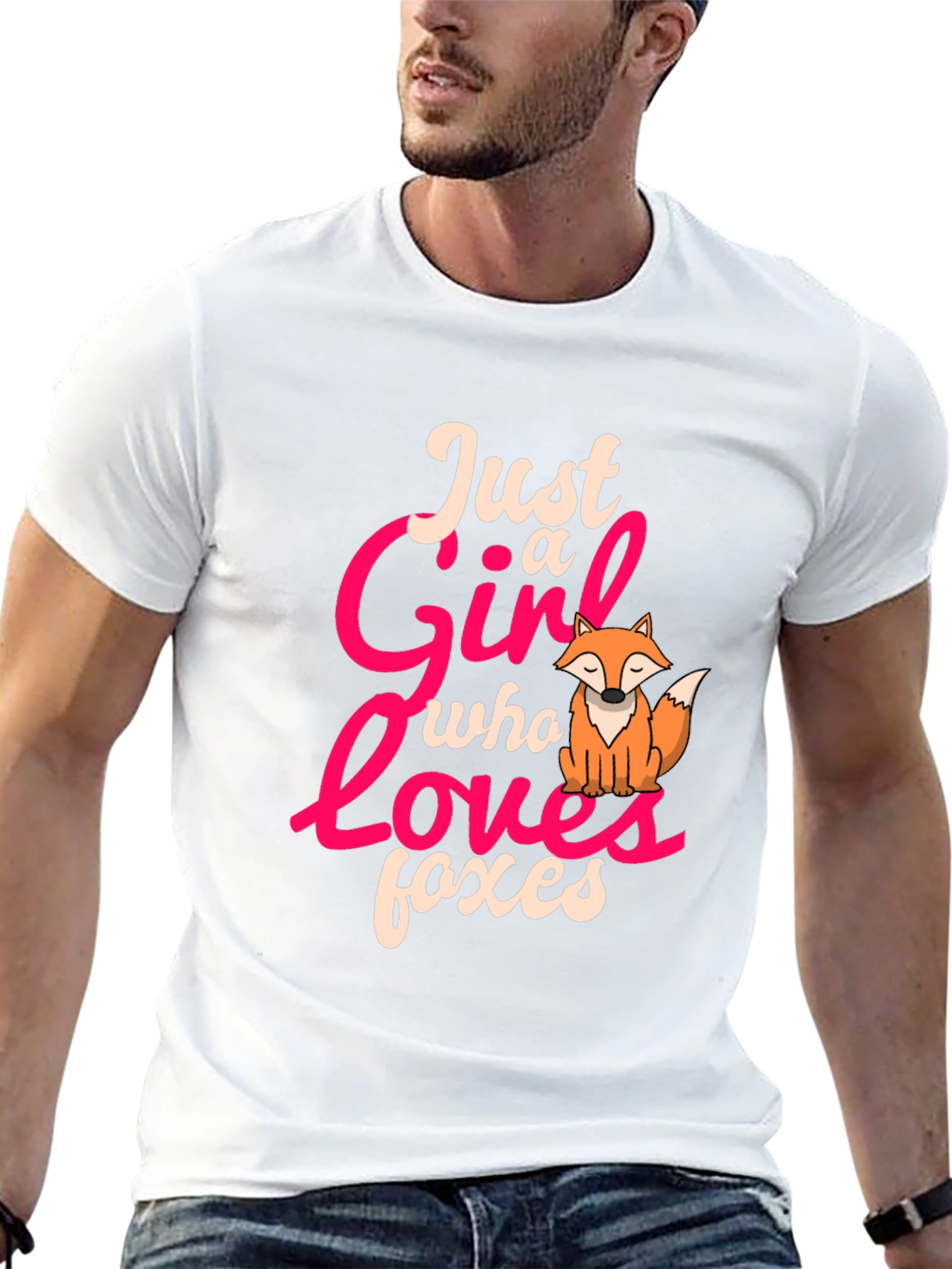 Just a Girl Who Loves Foxes Black T-Shirt