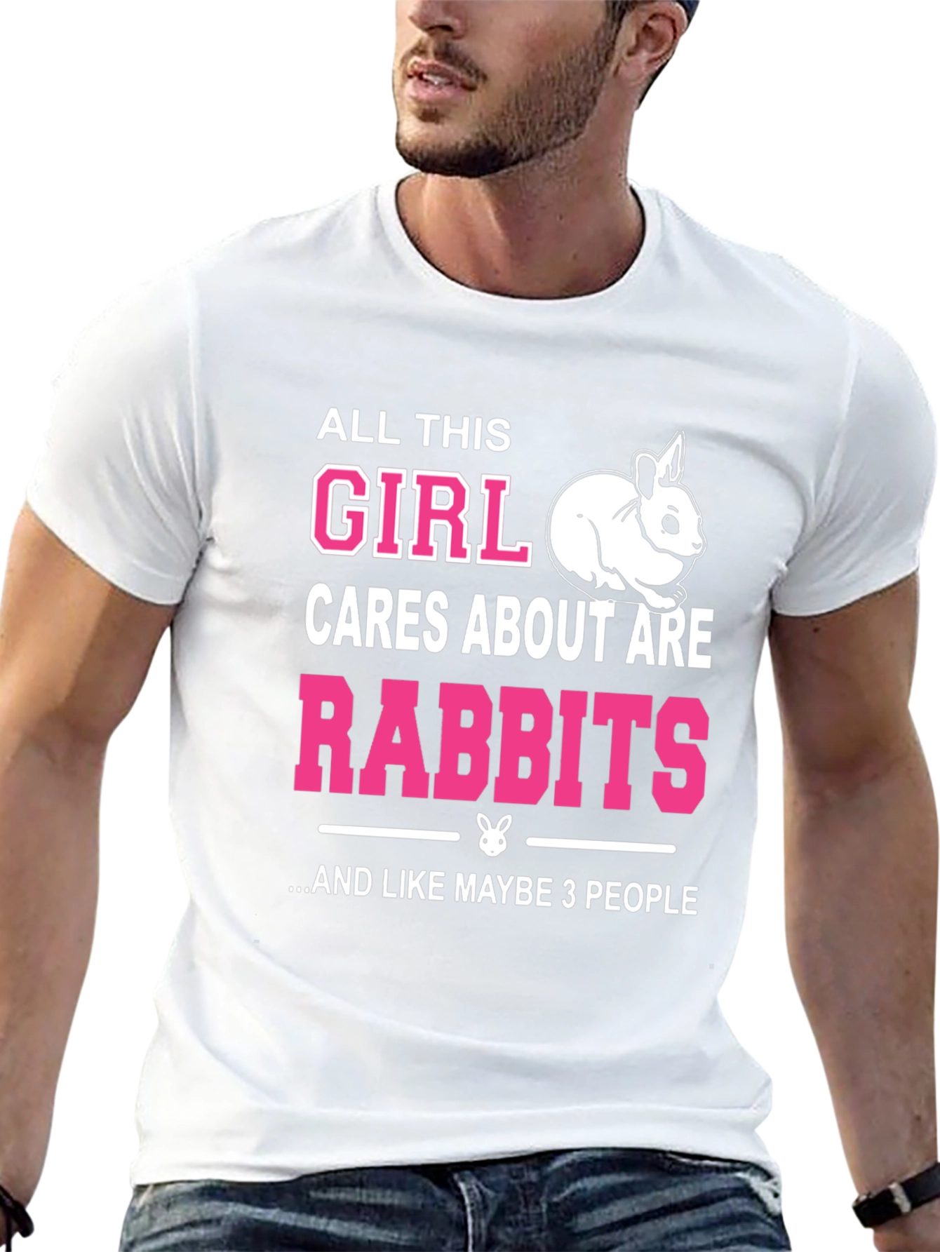 Girl Loves Rabbits Graphic Tee