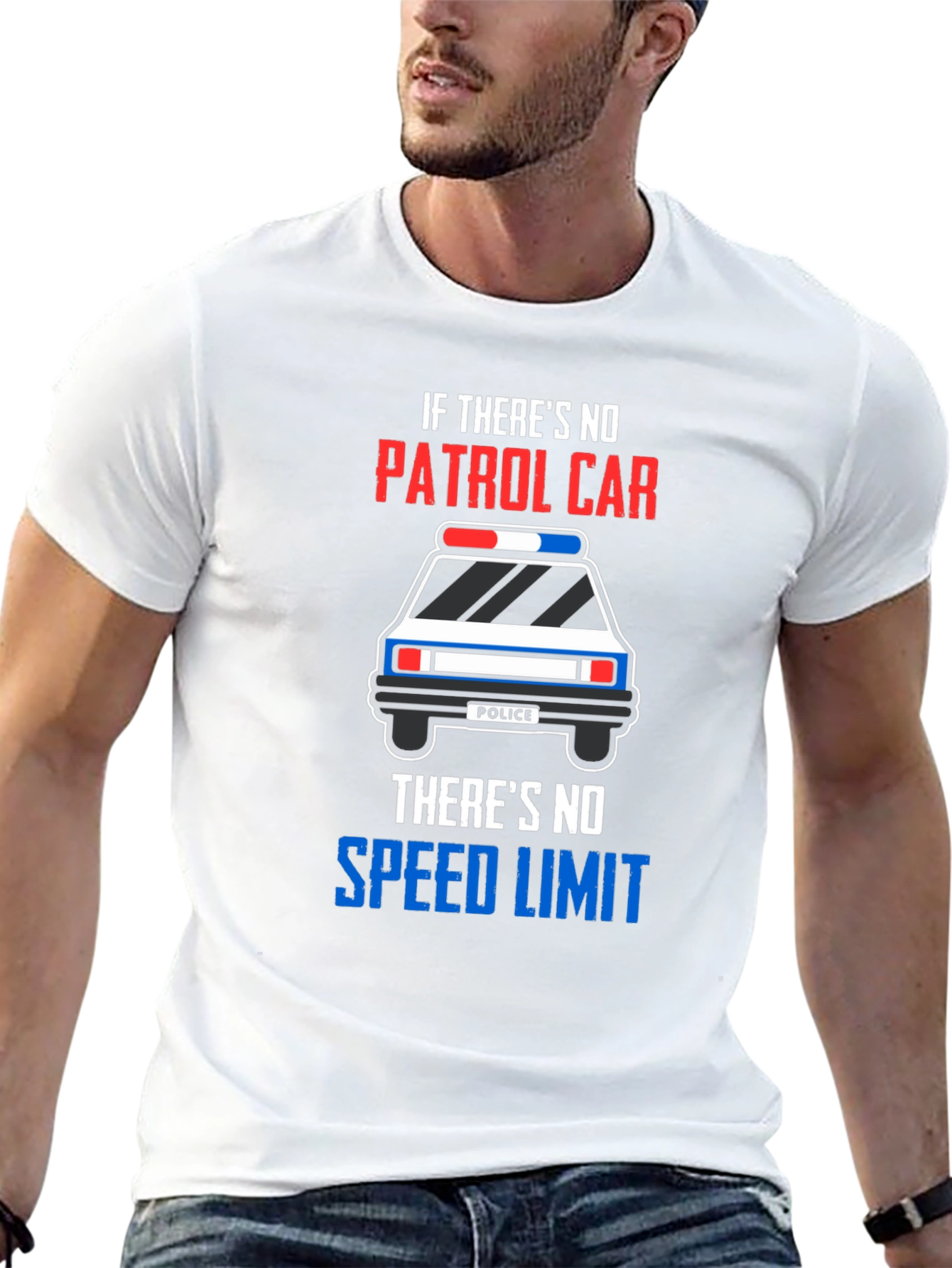 Funny Police Car T-Shirt: No Speed Limit