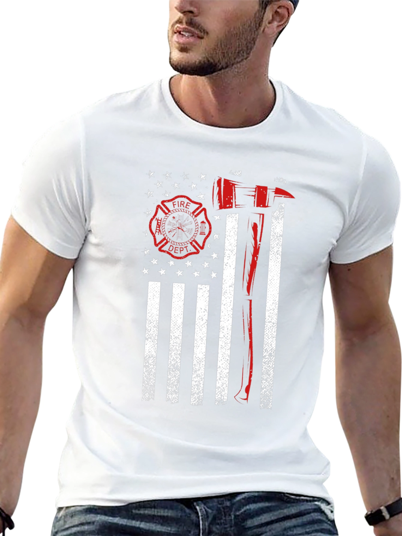 Firefighter American Flag T-Shirt